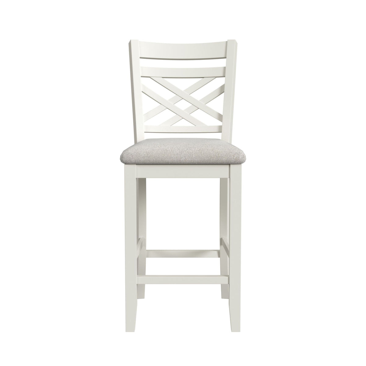 Brooks 5PC Counter Set with Table and 4 UPH Seat & Wood Back Chairs in Medium Brown & White