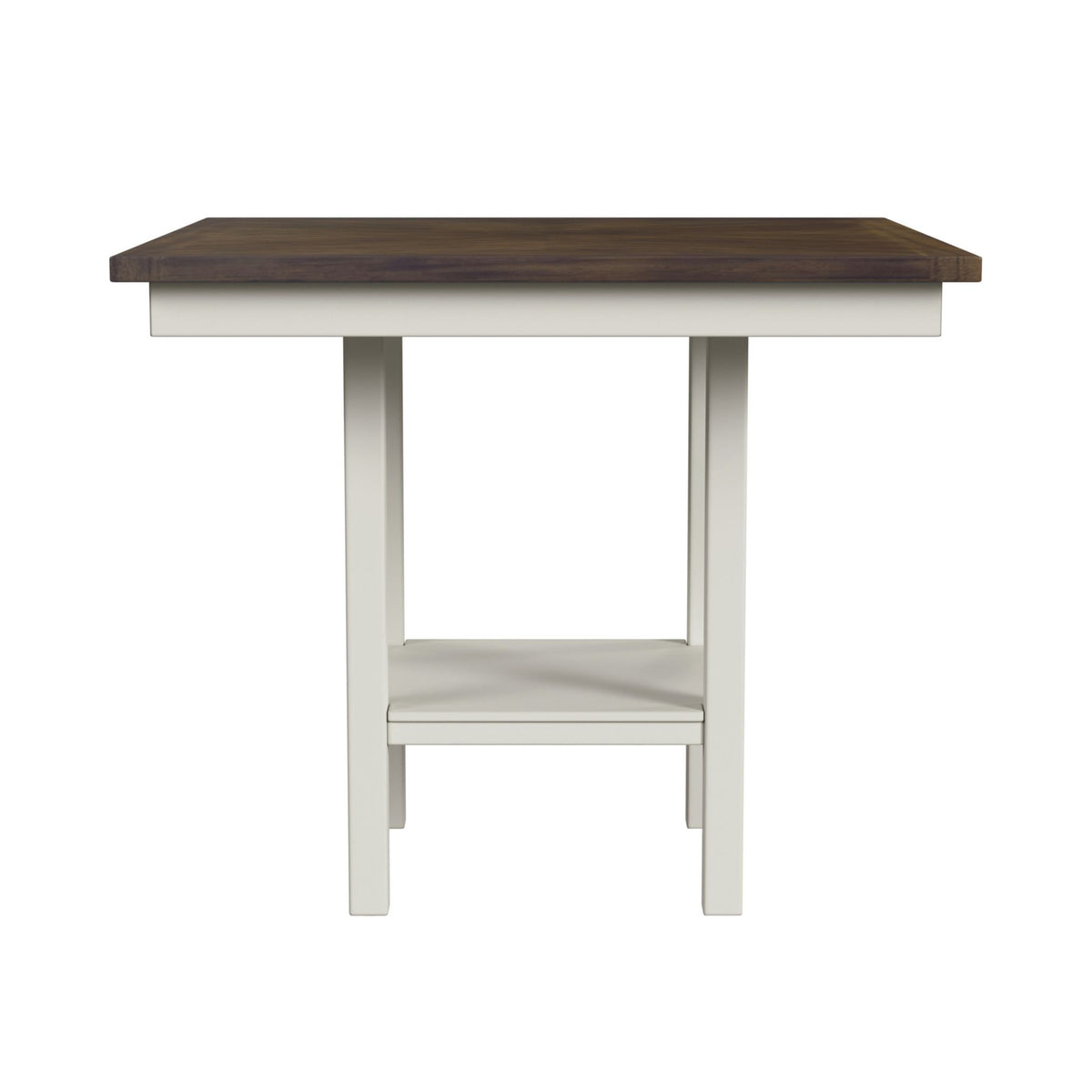 Brooks 5PC Counter Set with Table and 4 UPH Seat & Wood Back Chairs in Medium Brown & White