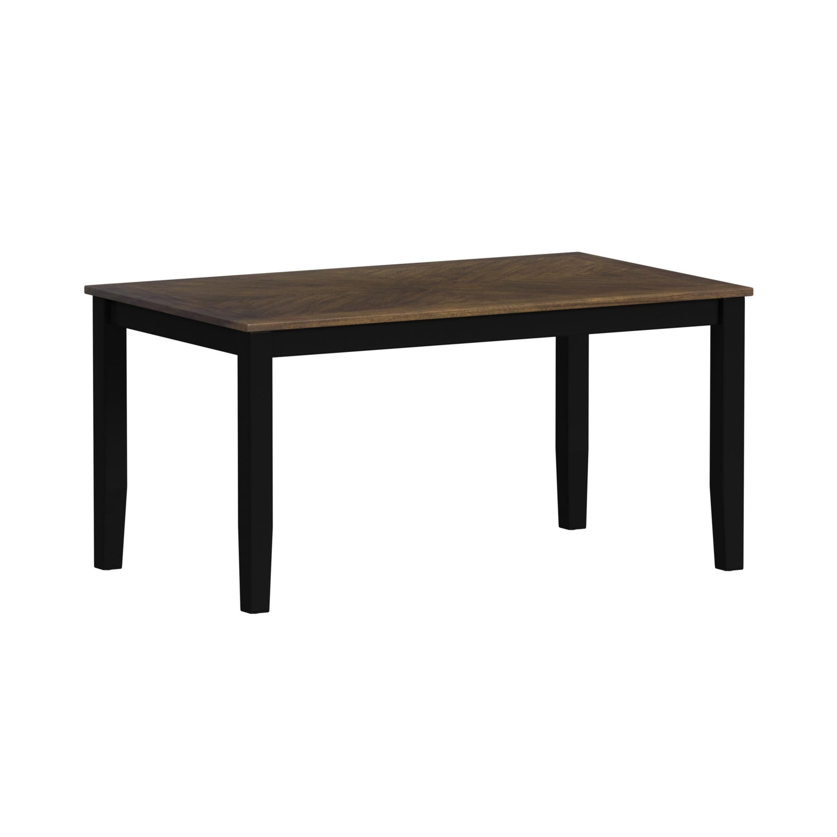Brooks 6PC Dining Set with Table, 4 Wood Back and UPH Seat Chairs, and Bench in Medium Brown & Black