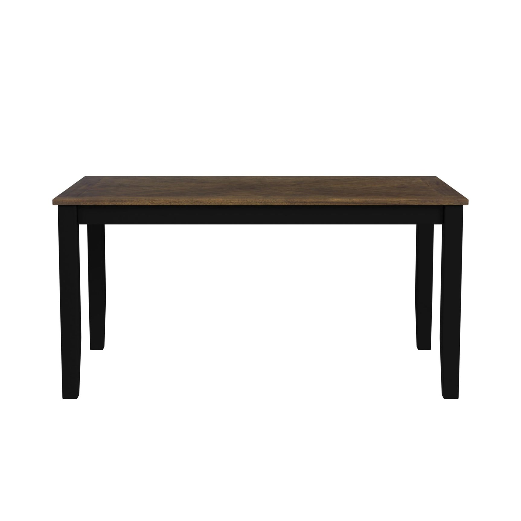 Brooks 6PC Dining Set with Table, 4 Wood Back and UPH Seat Chairs, and Bench in Medium Brown & Black