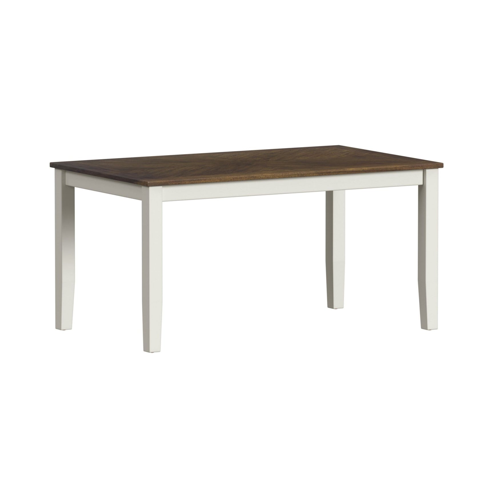 Brooks 6PC Dining Set with Table, 4 Wood Back and UPH Seat Chairs, and Bench in Medium Brown & White