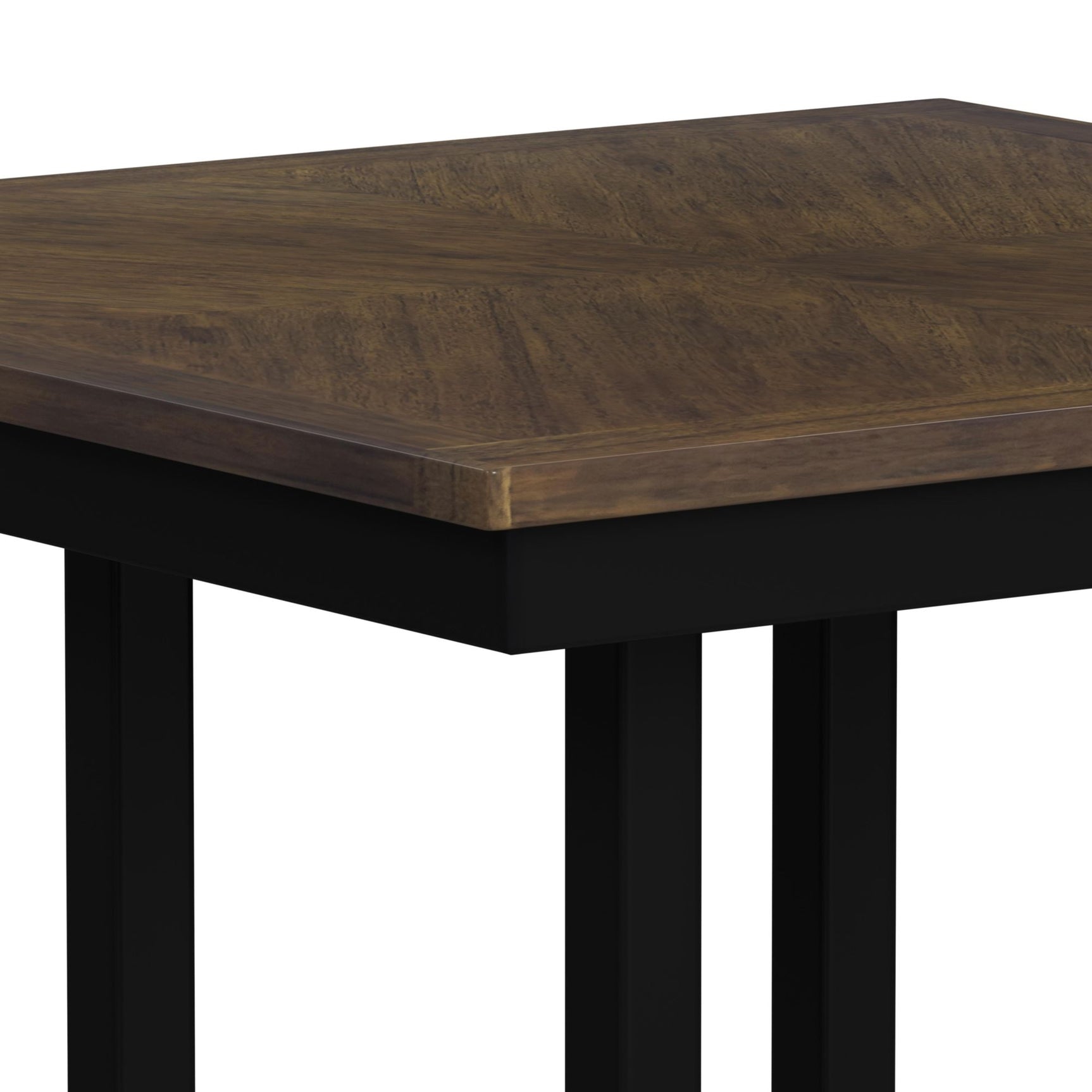 Brooks 5PC Counter Set with Table and 4 UPH Seat & Wood Back Chairs in Medium Brown & Black - Tampa Furniture Outlet