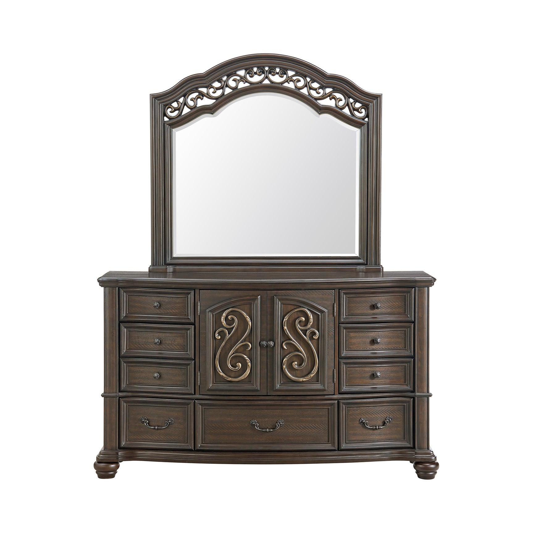 Brunswick Dresser and Mirror Set in Mahogany