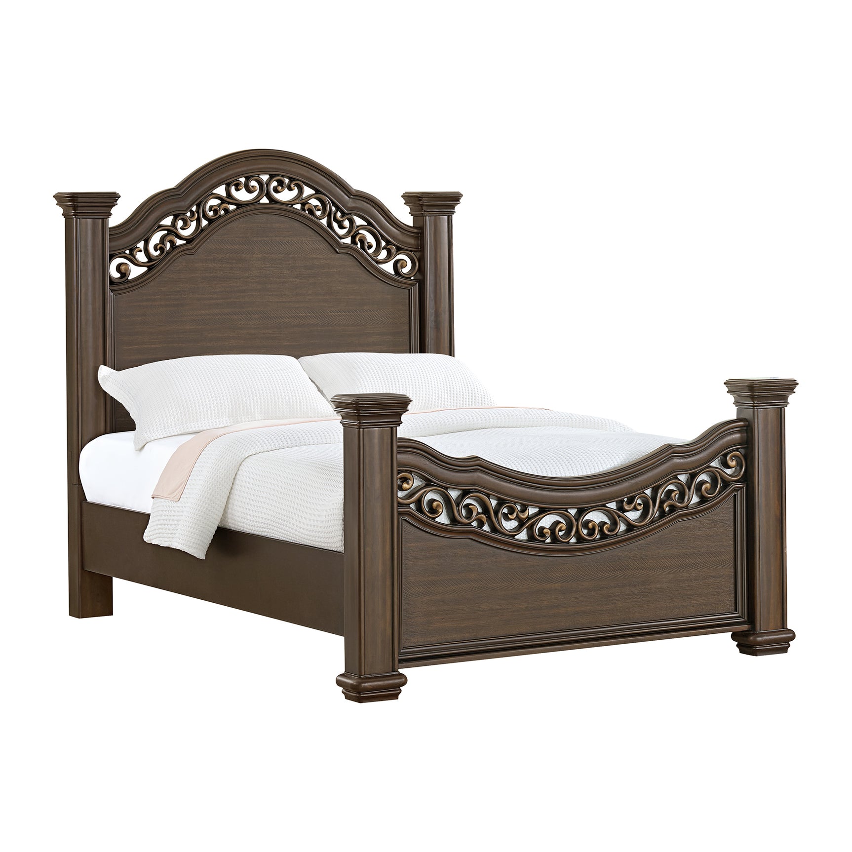 Brunswick Queen Panel Bed in Mahogany - Tampa Furniture Outlet