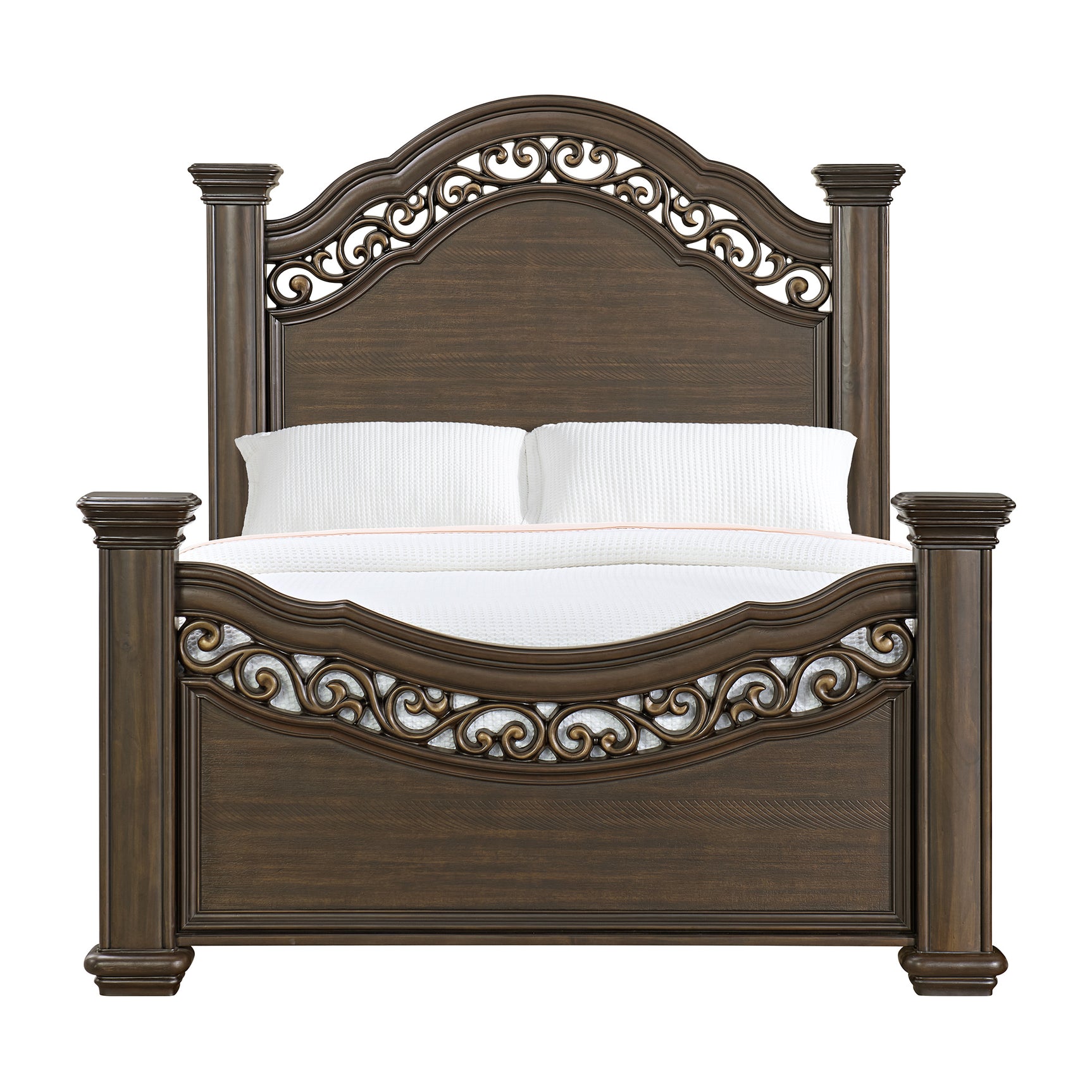 Brunswick Queen Panel Bed in Mahogany - Tampa Furniture Outlet