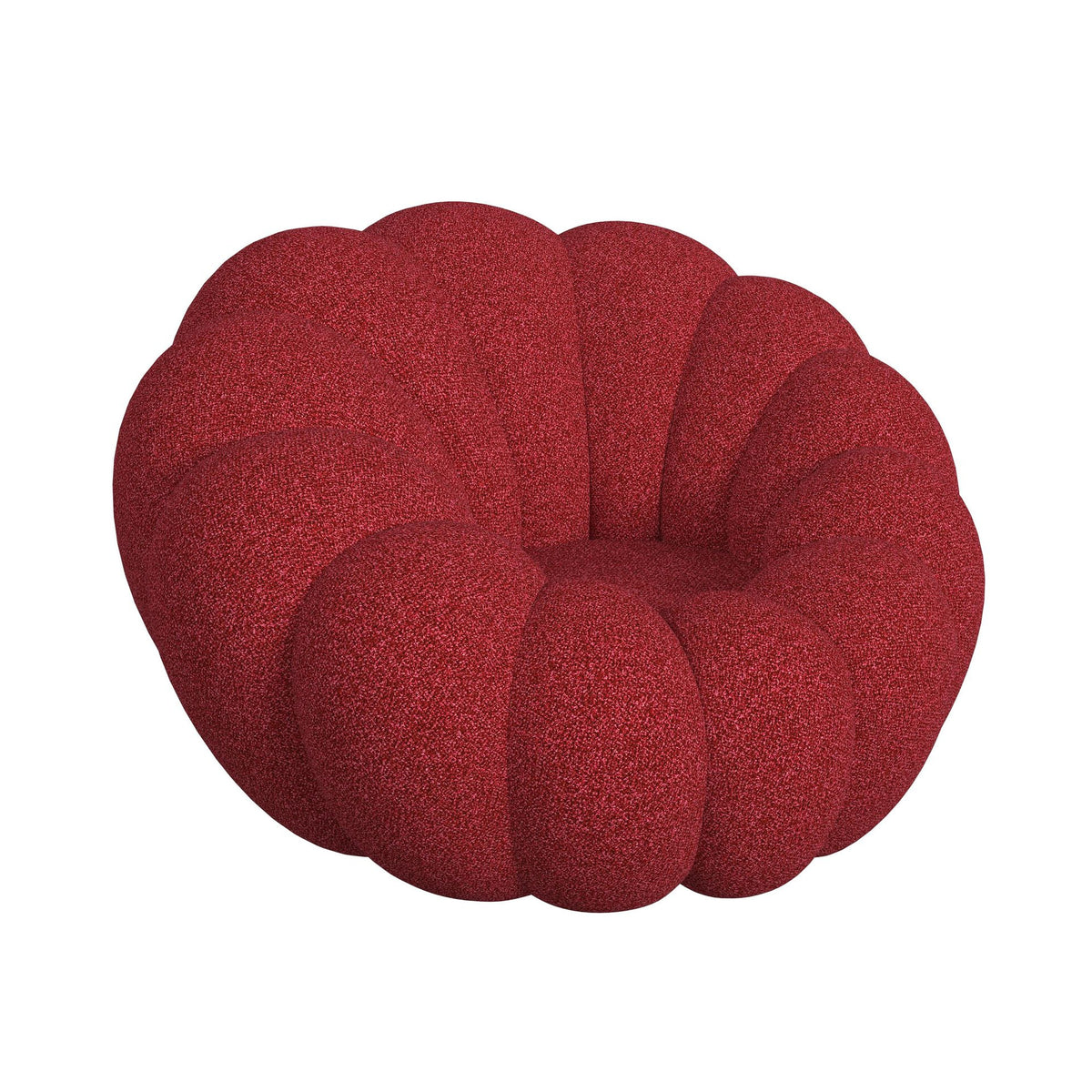 Bubble Swivel Chair and Ottoman in Red