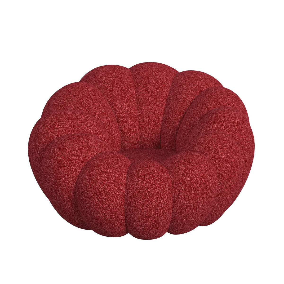 Bubble Swivel Chair and Ottoman in Red