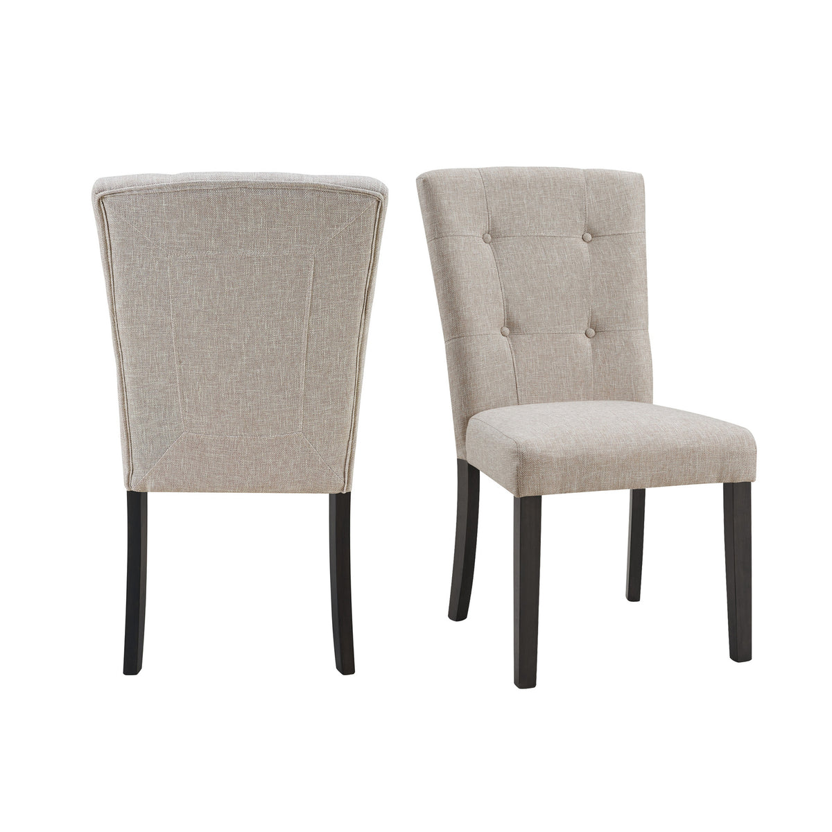 Lexi Tufted Fabric Side Chair in Beige (2 Per Pack)