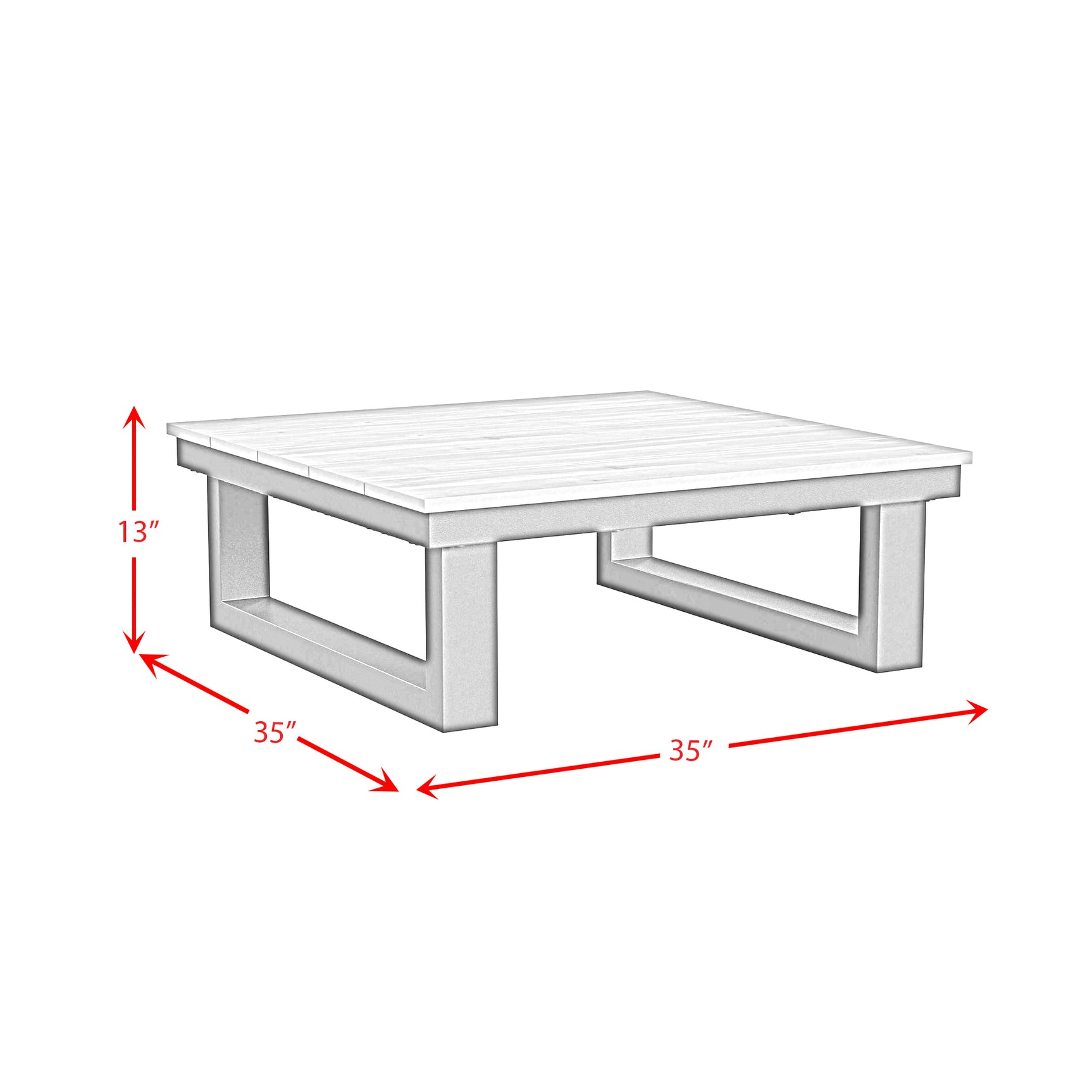 Cabana Coffee Table with Natural Top in Black