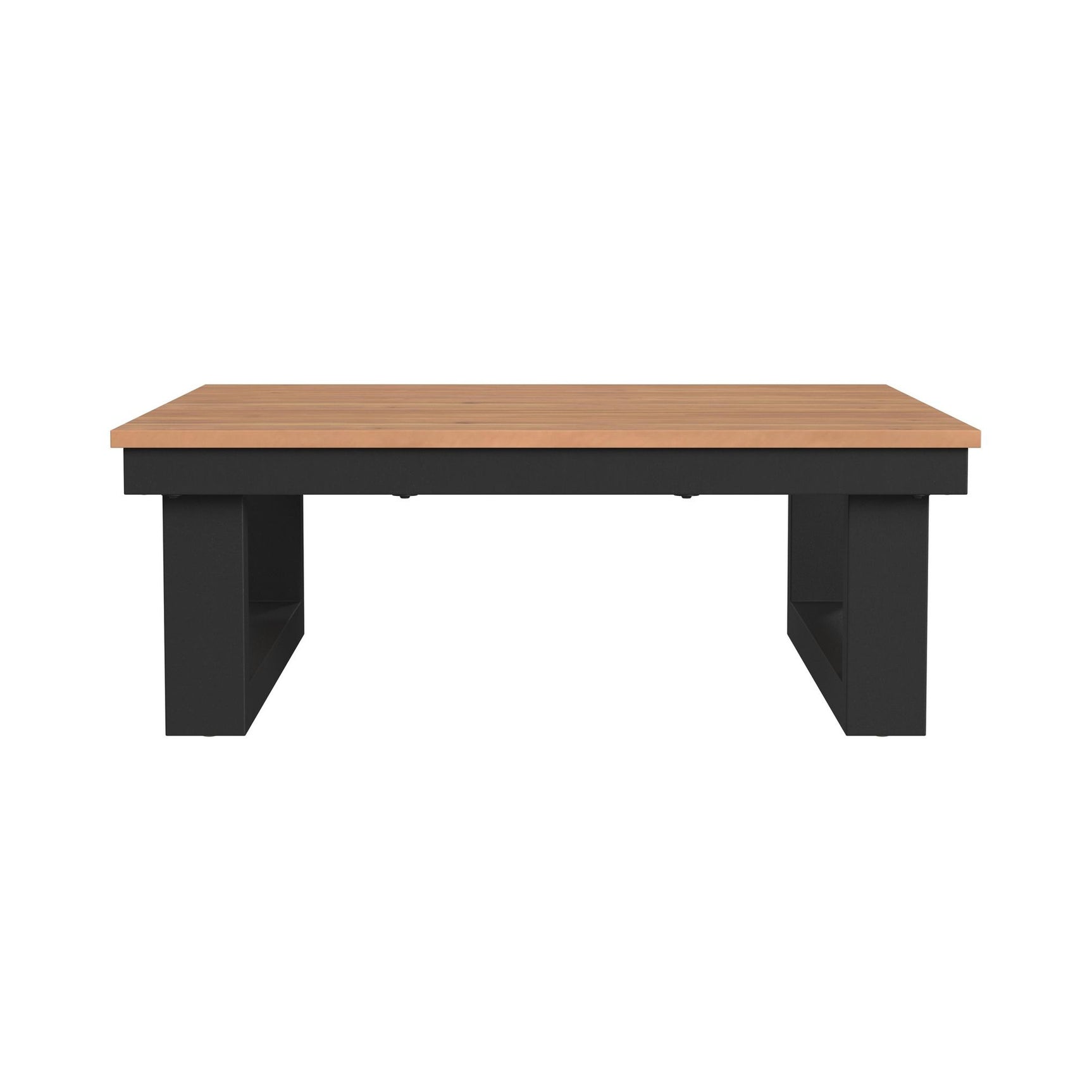 Cabana Coffee Table with Natural Top in Black