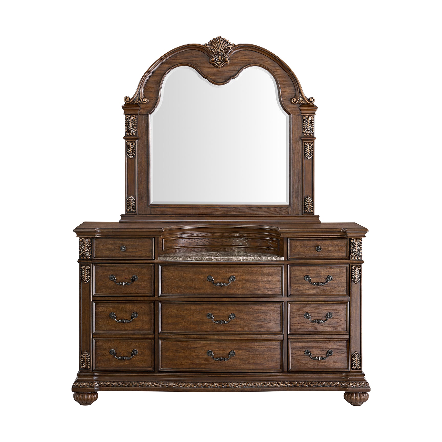 Cadenza Dresser and Mirror Set in Brown - Tampa Furniture Outlet