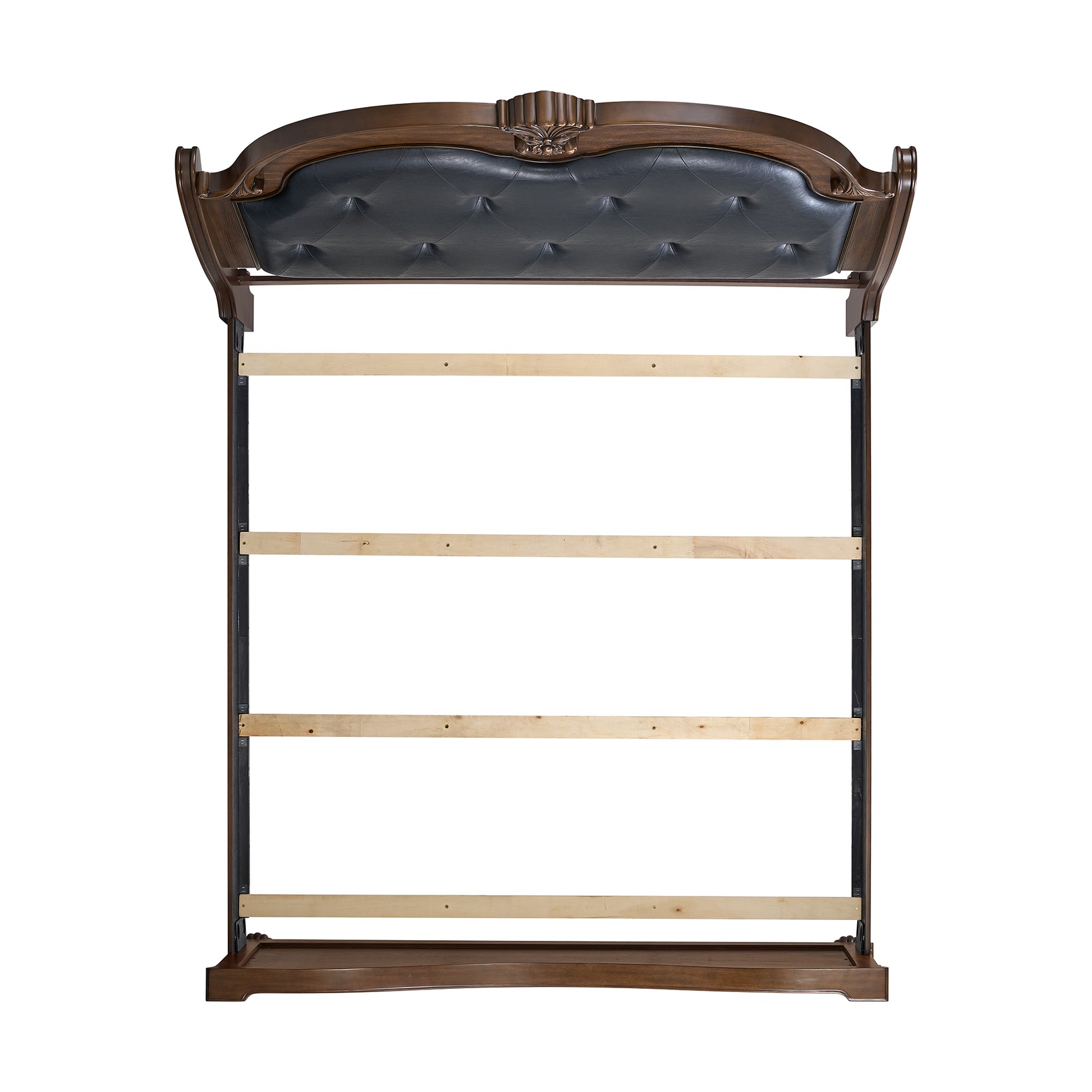 Cadenza King UPH Bed with Black PU in Brown