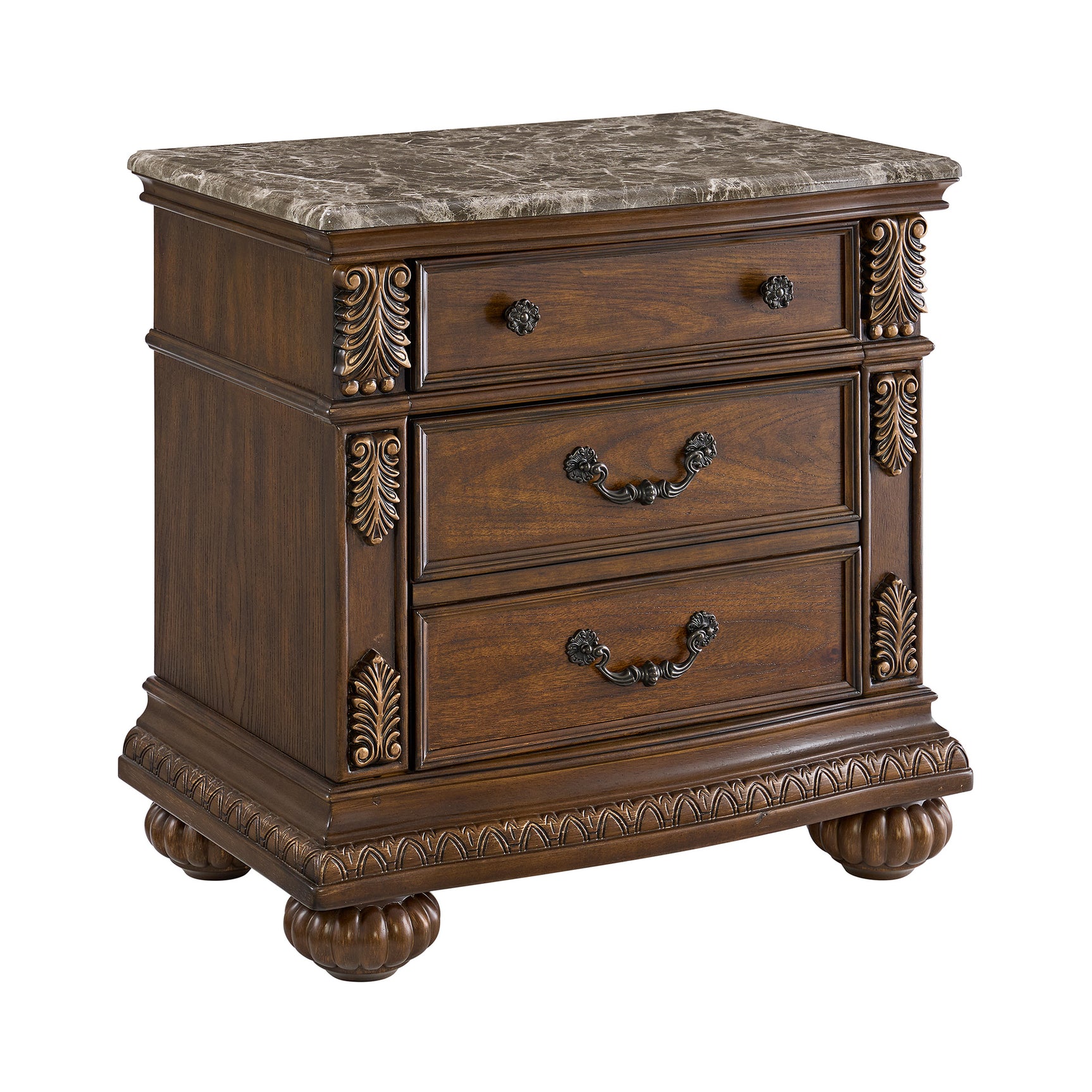 Cadenza Nightstand with USB-C in Brown