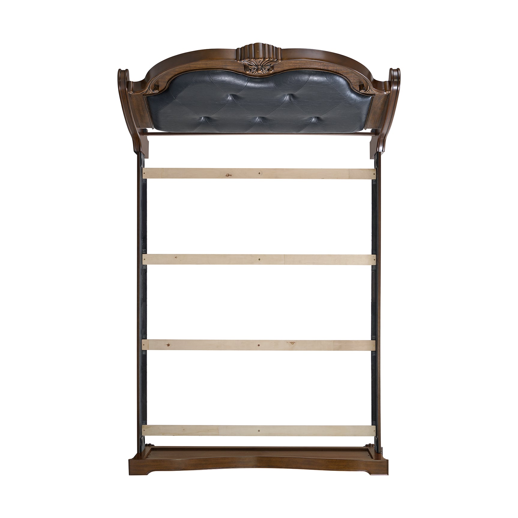 Cadenza Queen UPH Bed with Black PU in Brown