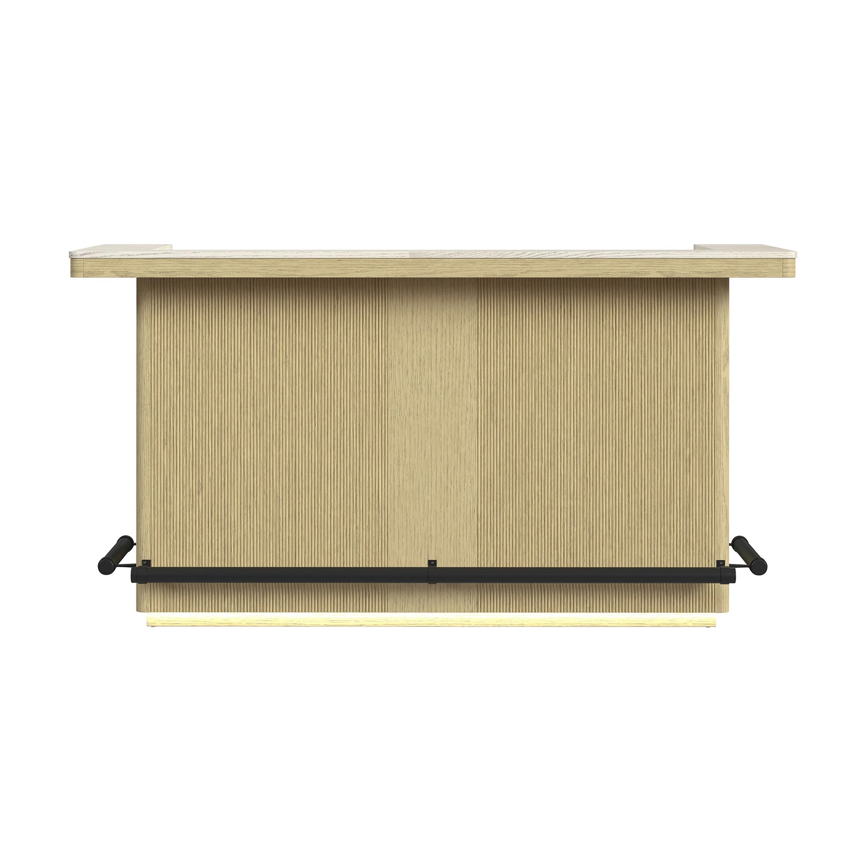 Cambrie Bar Table in Off-White and Natural with LED - Tampa Furniture Outlet
