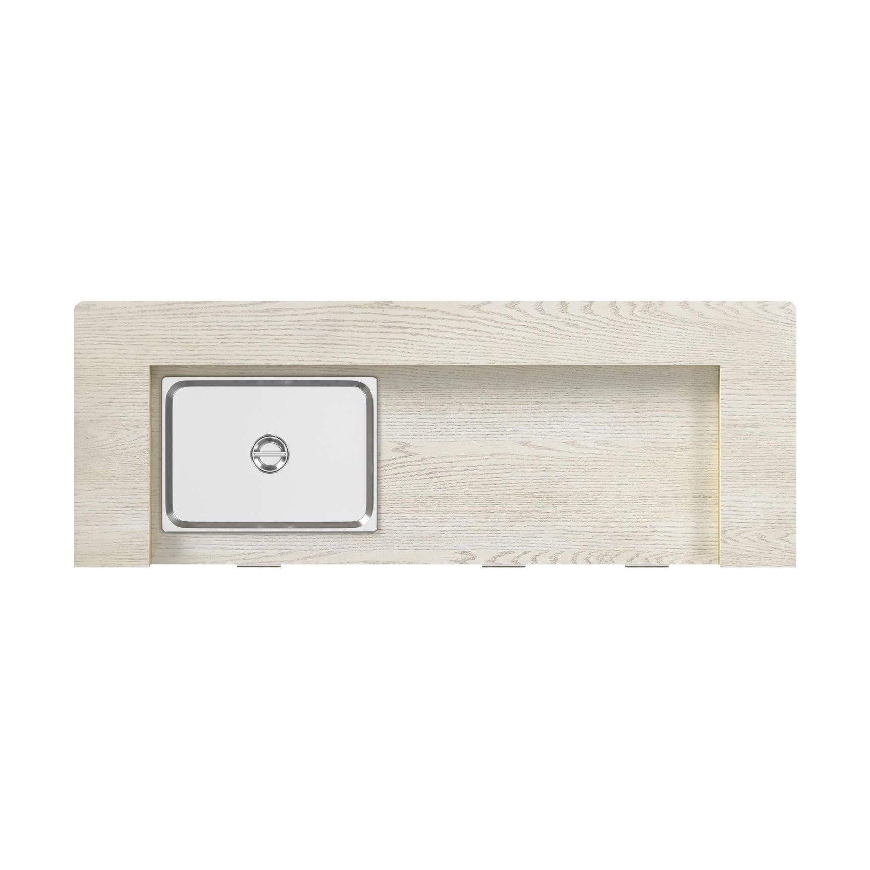 Cambrie Bar Table in Off-White and Natural with LED - Tampa Furniture Outlet