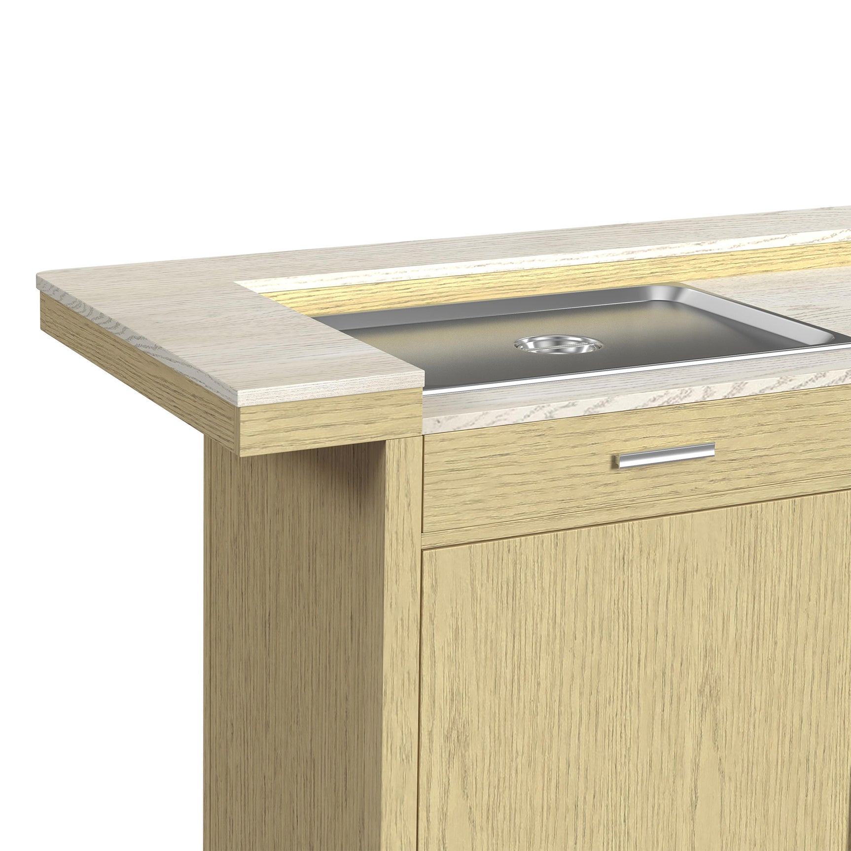 Cambrie Bar Table in Off-White and Natural with LED - Tampa Furniture Outlet