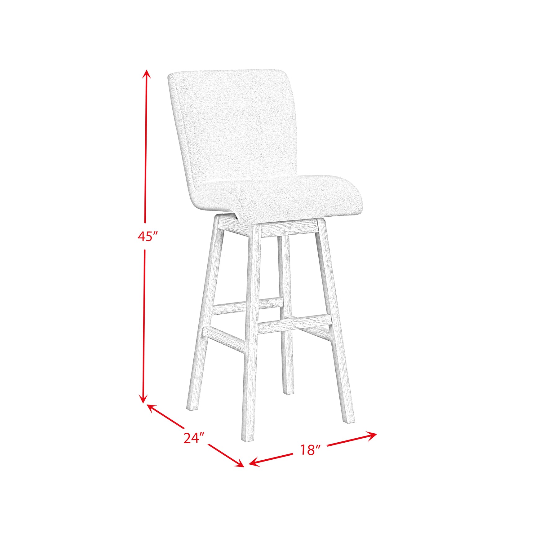Cambrie UPH Swivel Bar Stool with Beige Boucle in Natural (2 Per Carton)