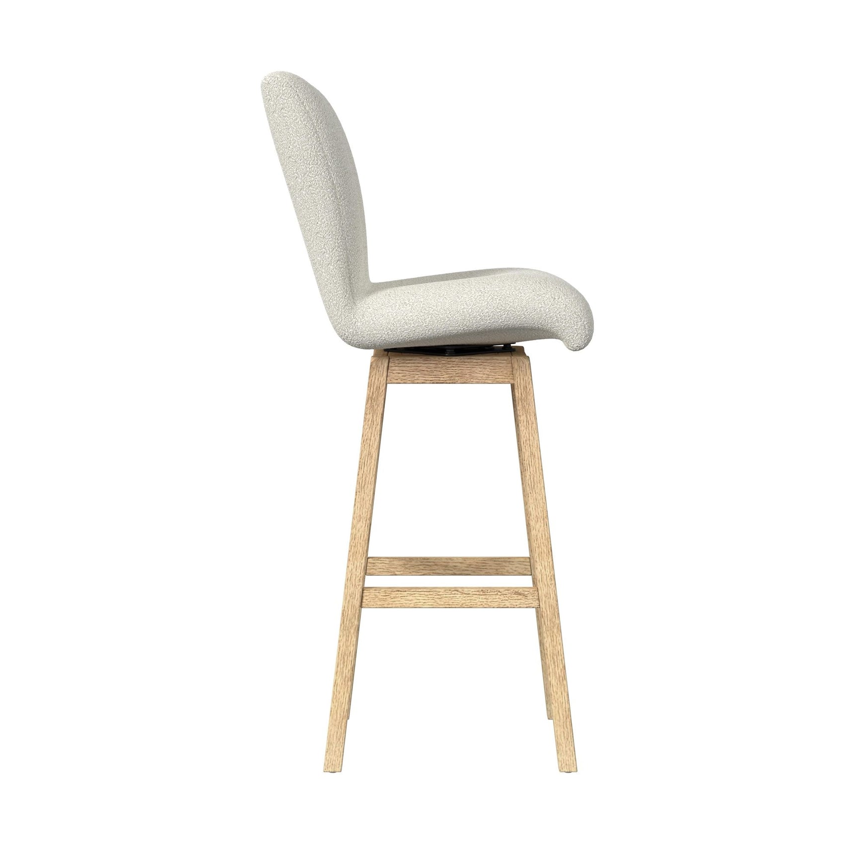 Cambrie UPH Swivel Bar Stool with Beige Boucle in Natural (2 Per Carton) - Tampa Furniture Outlet