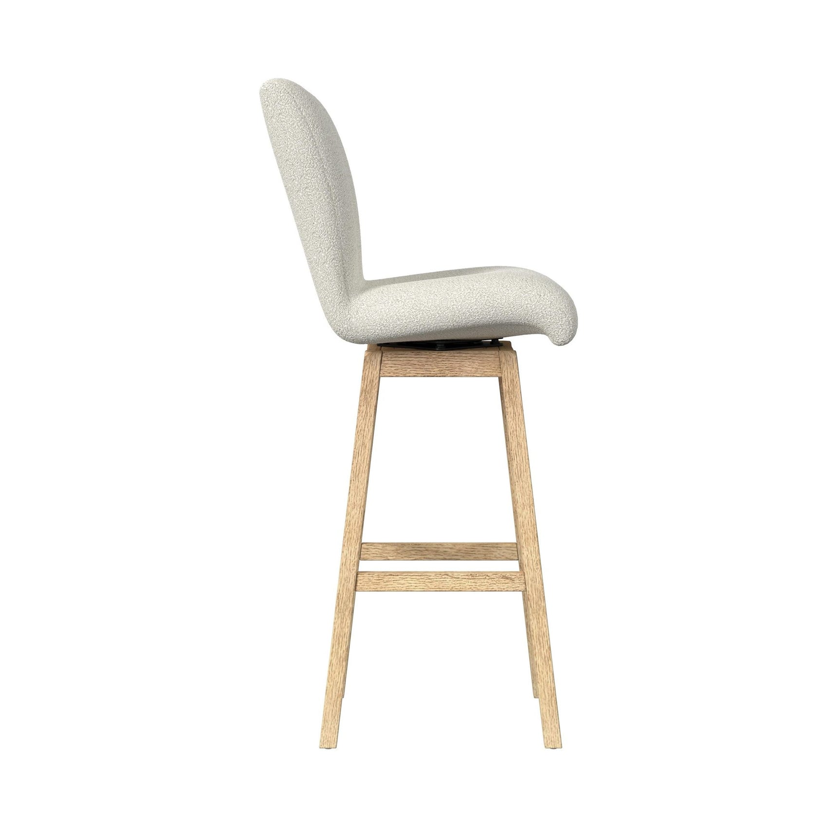 Cambrie UPH Swivel Bar Stool with Beige Boucle in Natural (2 Per Carton)