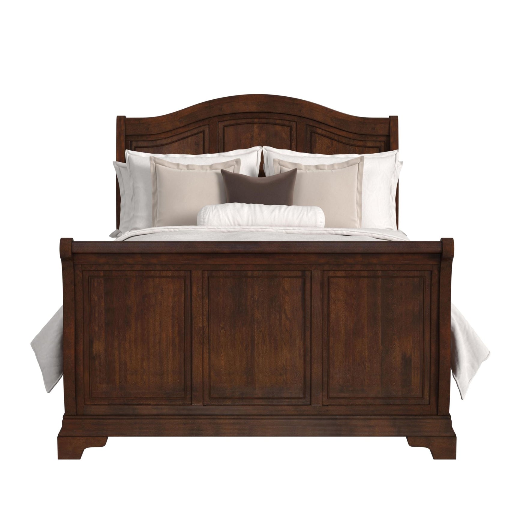 Cameron Cherry Queen Sleigh Bed - Tampa Furniture Outlet