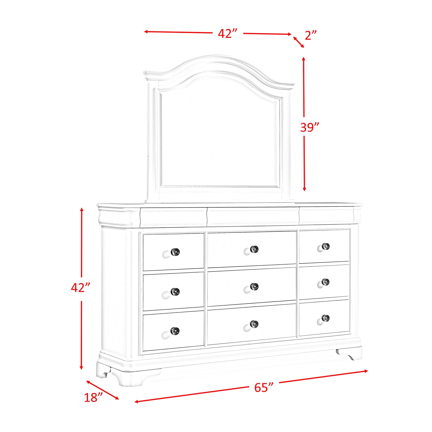 Cameron Cherry Dresser & Mirror Set - Tampa Furniture Outlet