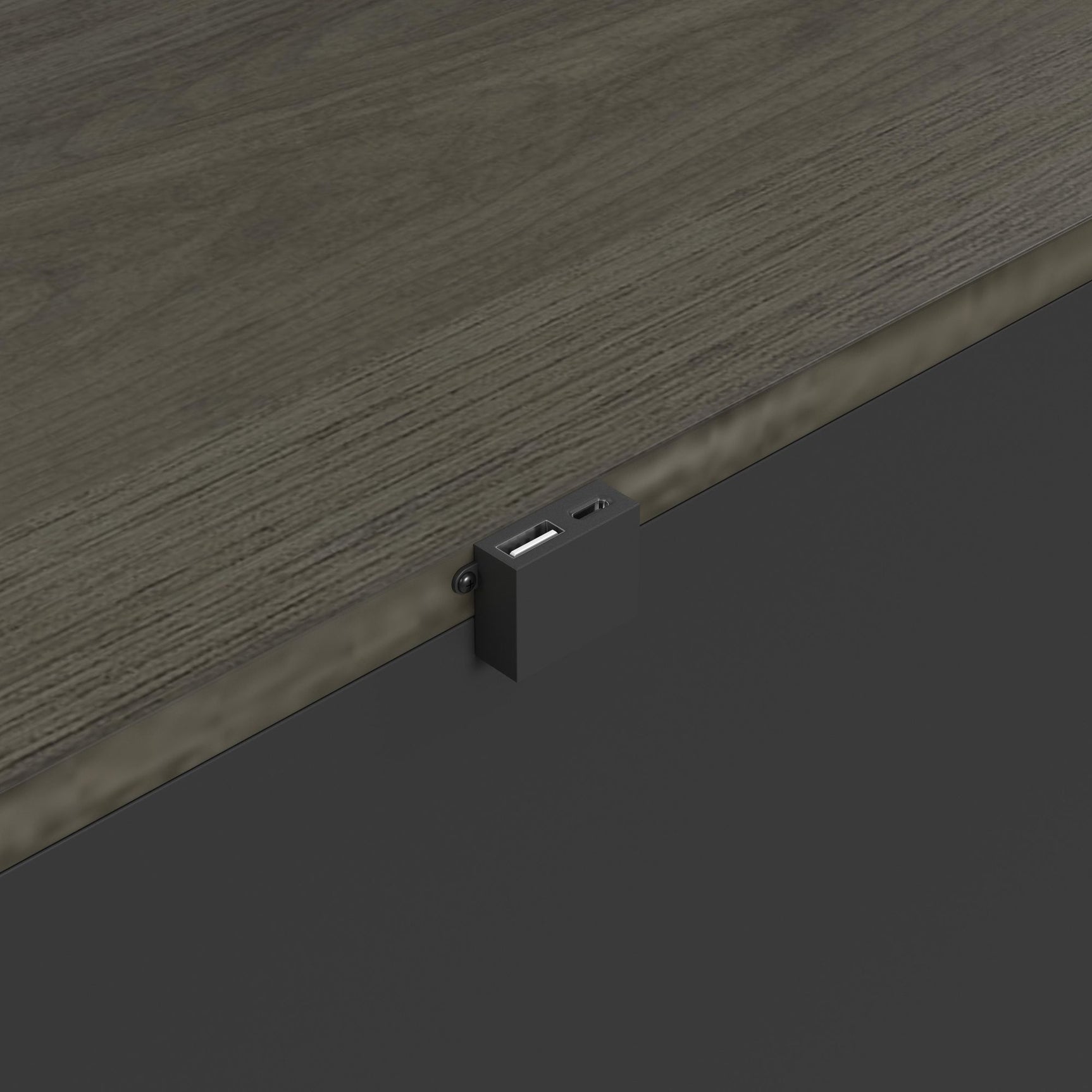 Canterbury 2-Drawer Nightstand with USB in Grey