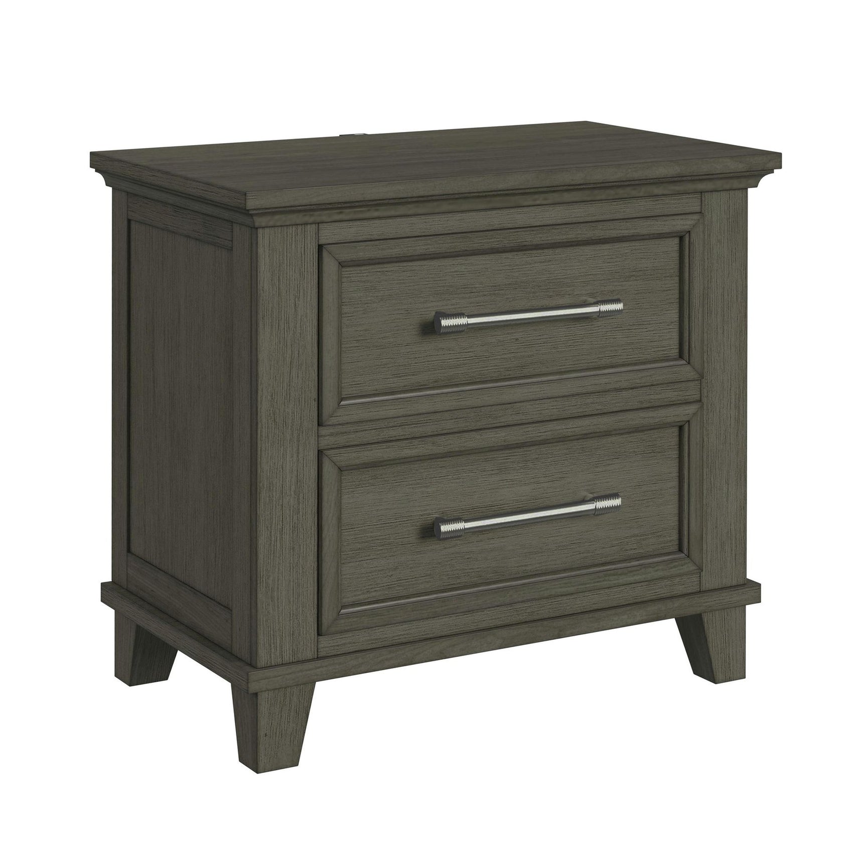 Canterbury 2-Drawer Nightstand with USB in Grey