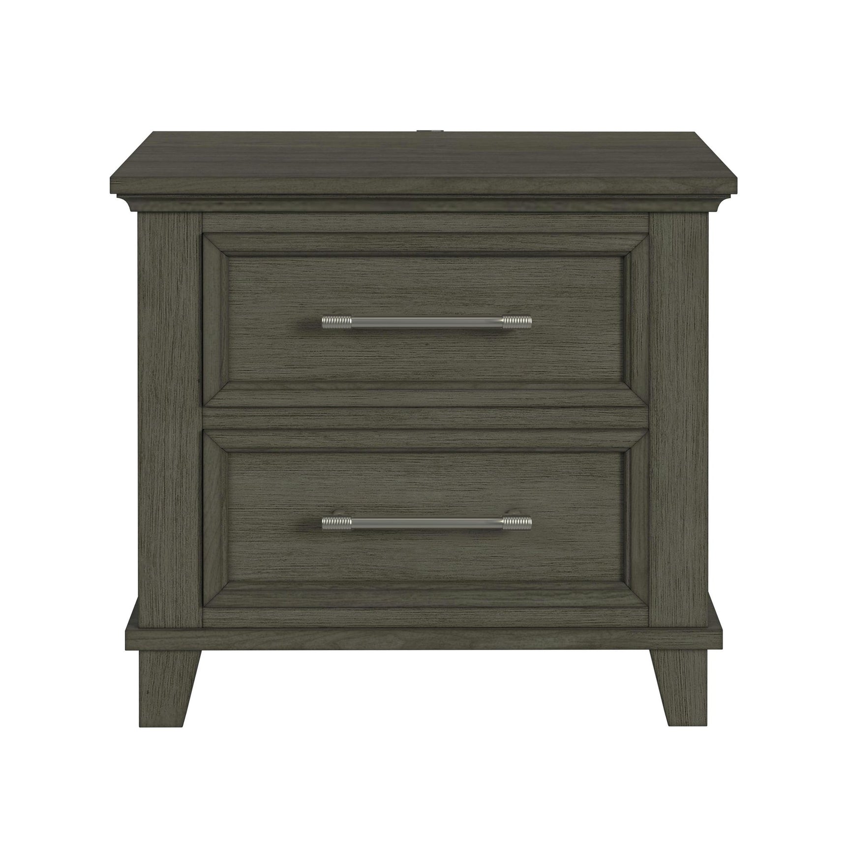 Canterbury 2-Drawer Nightstand with USB in Grey - Tampa Furniture Outlet