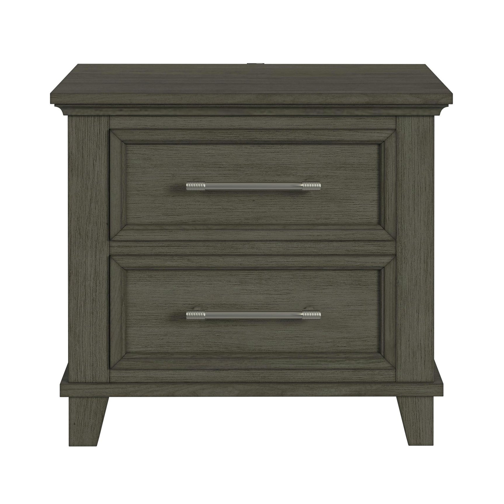 Canterbury 2-Drawer Nightstand with USB in Grey