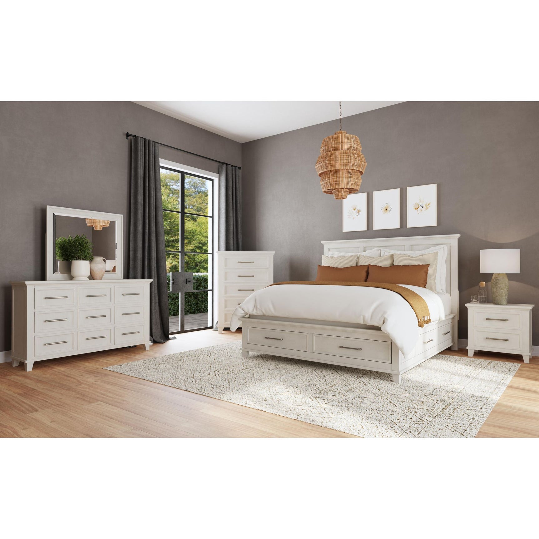 Canterbury King Storage Bed in Ivory – SKU B-13030-7-KSB | Elements