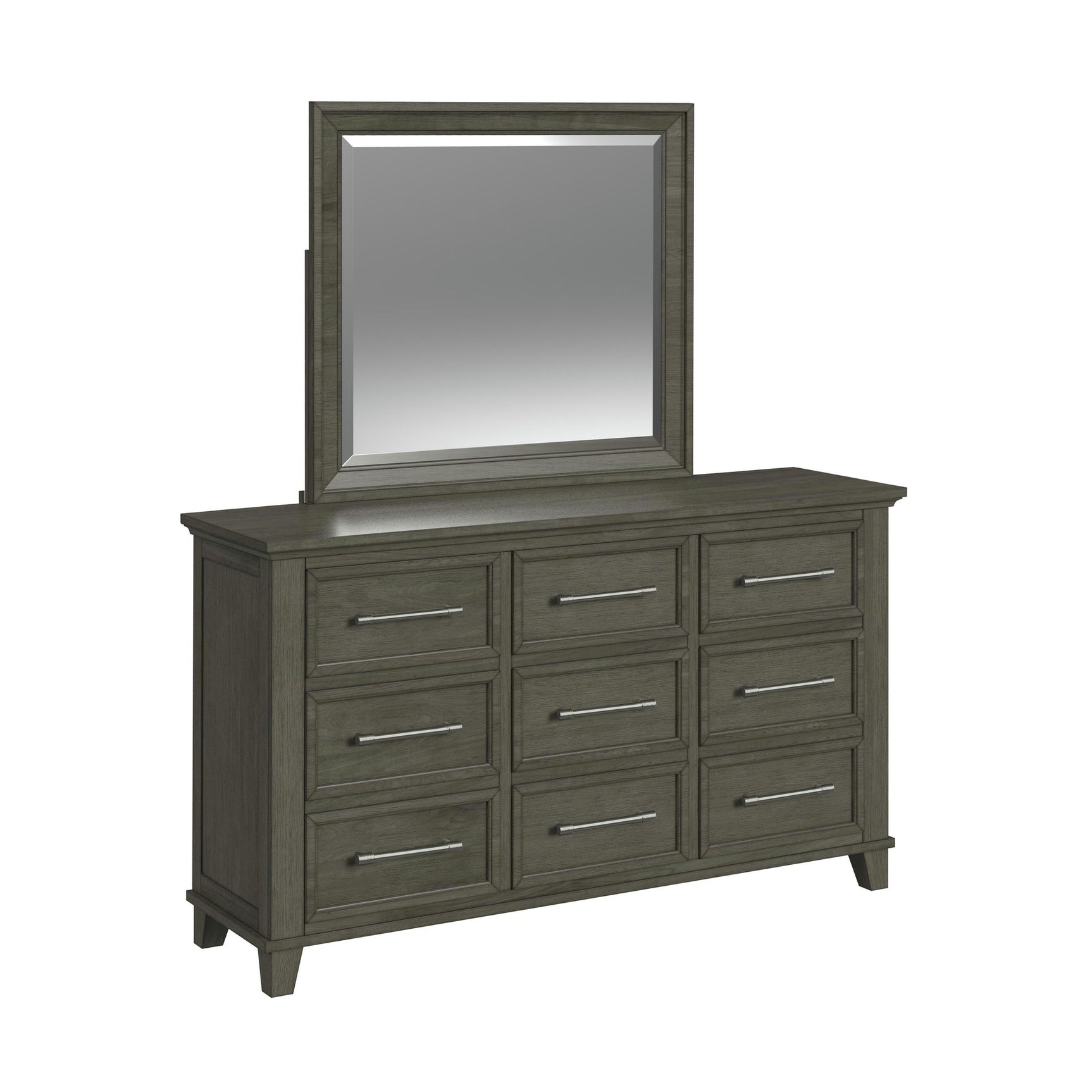 Canterbury Dresser and Mirror Set in Grey - Tampa Furniture Outlet