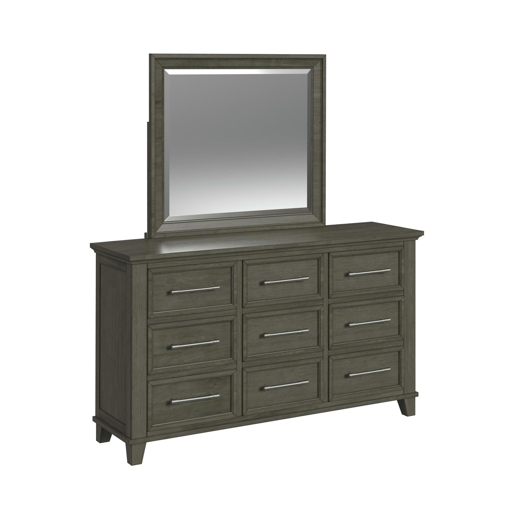 Canterbury Dresser and Mirror Set in Grey