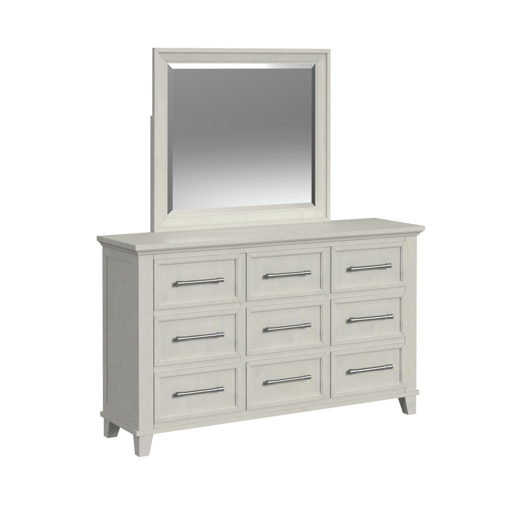 Canterbury Dresser and Mirror Set in Ivory