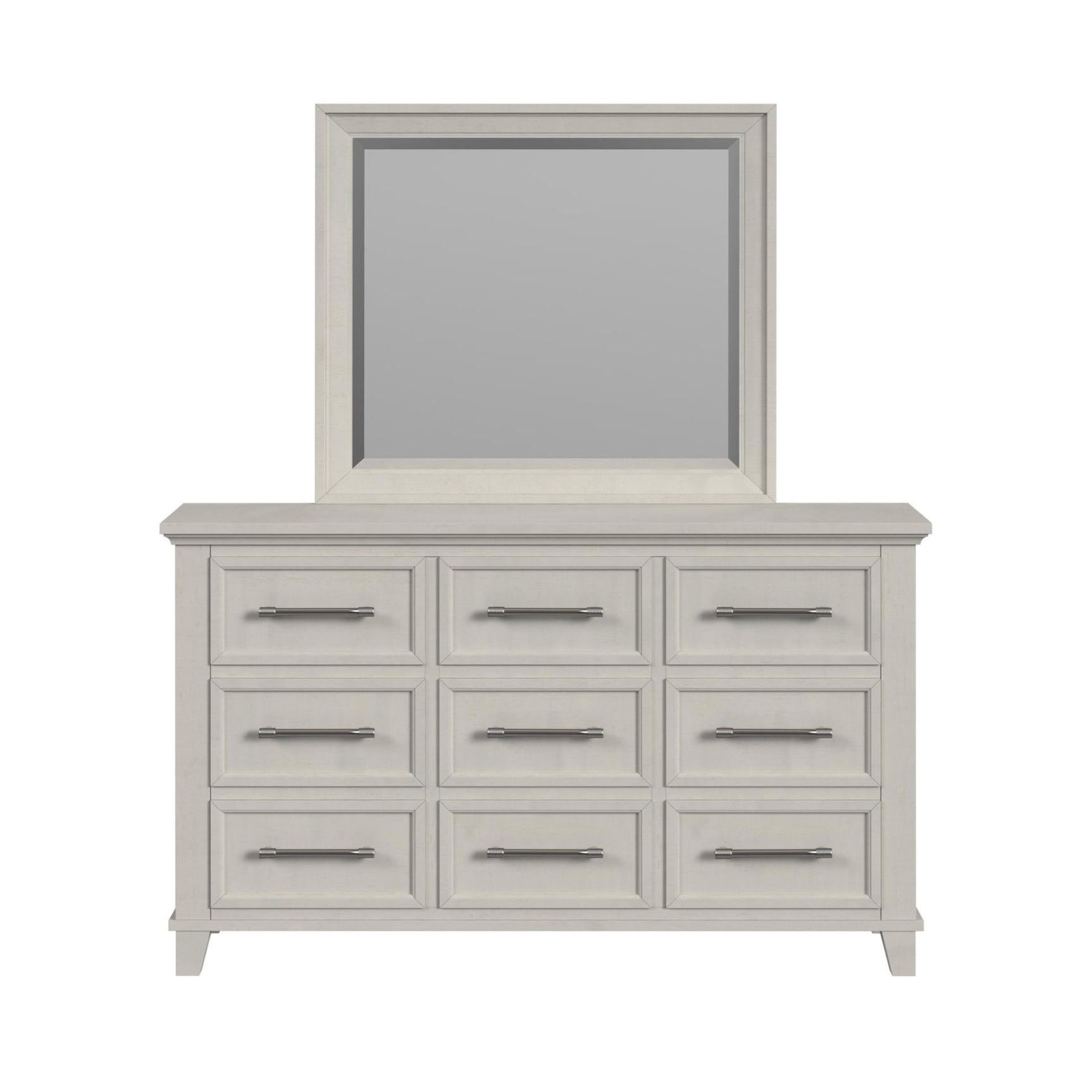 Canterbury Dresser and Mirror Set in Ivory