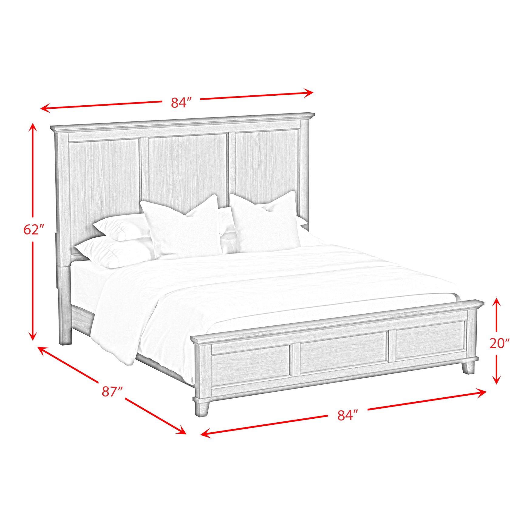 Canterbury King Panel Bed in Grey - Tampa Furniture Outlet