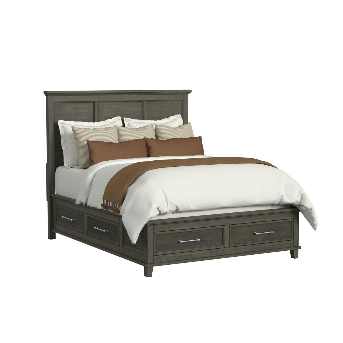Canterbury Queen Storage Bed in Grey