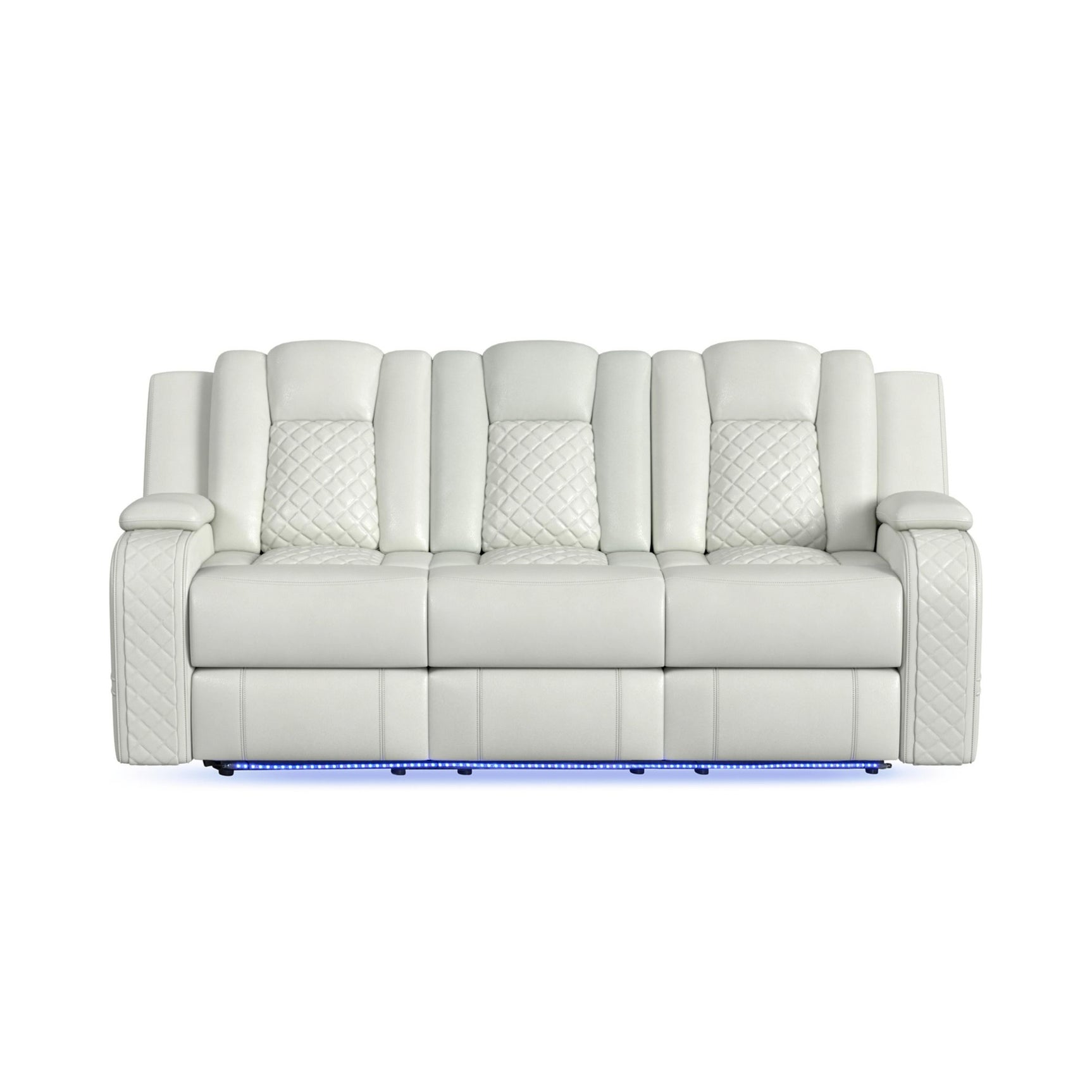 Carlo Power Motion Sofa with Power Headrest, Dropdown Table, Power strip, led and reading light in Pebble Oyster