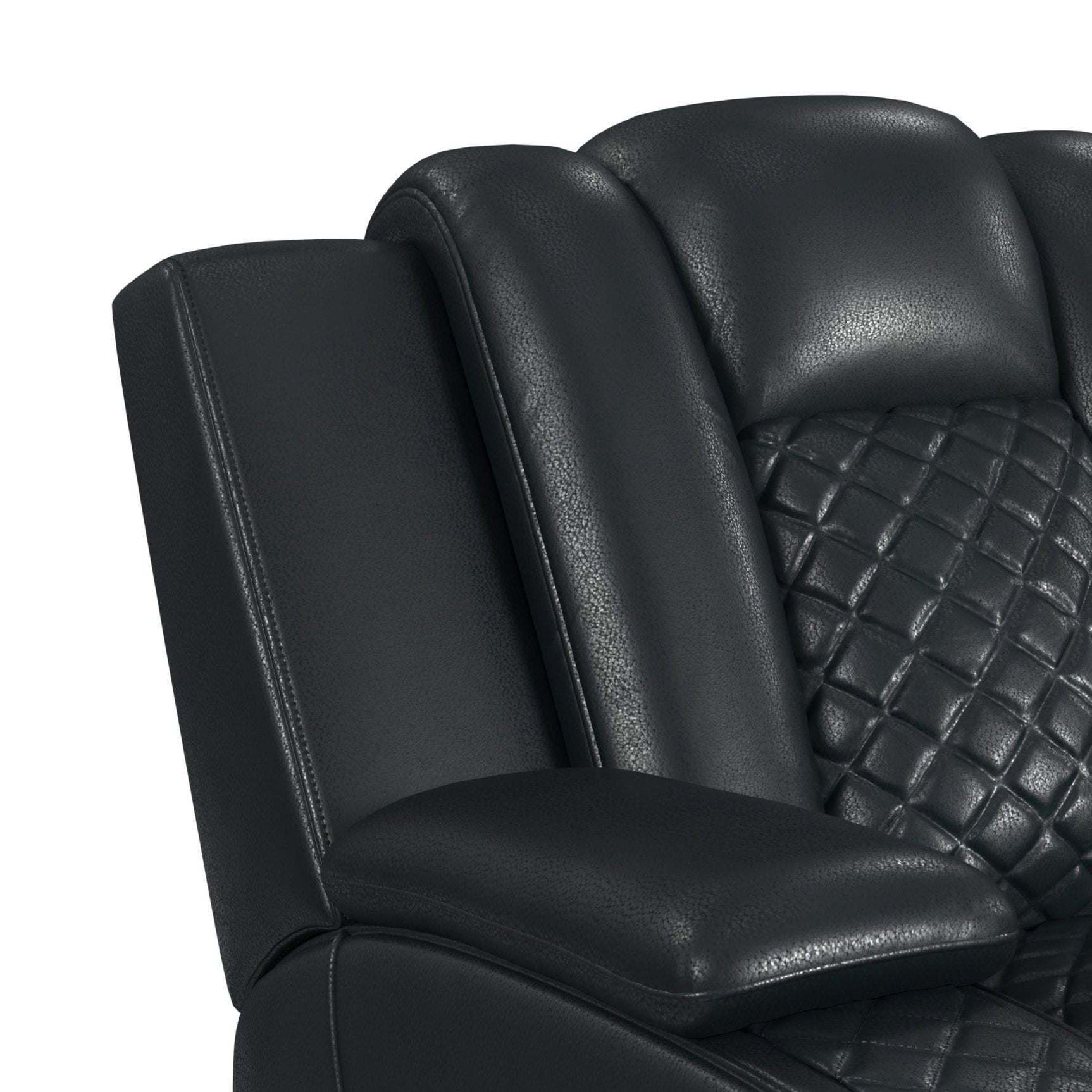 Carlo Power Motion Sofa with Power Headrest, Dropdown Table, Power strip, led and reading light in Pebble Black