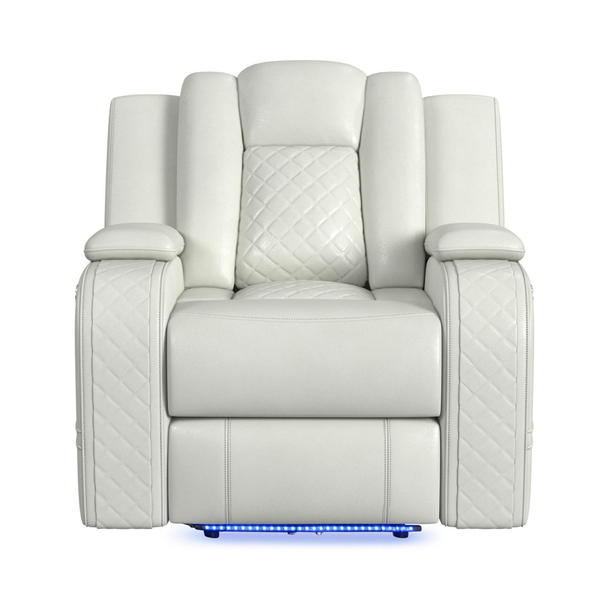 Carlo Power Motion Recliner with Power Headrest, LED in Pebble Oyster