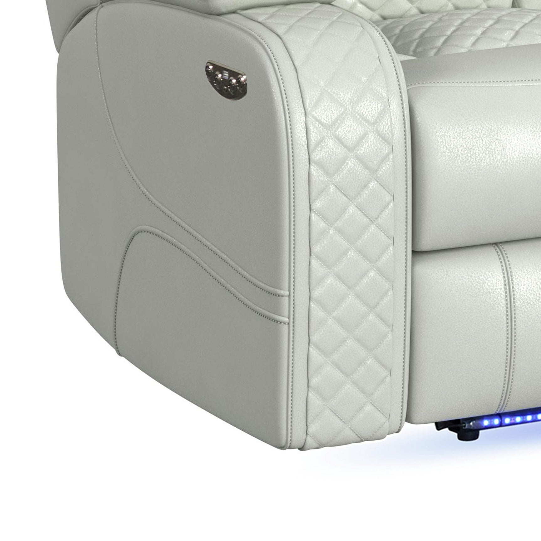 Carlo Power Motion Loveseat with Power Headrest, Console and LED in Pebble Oyster