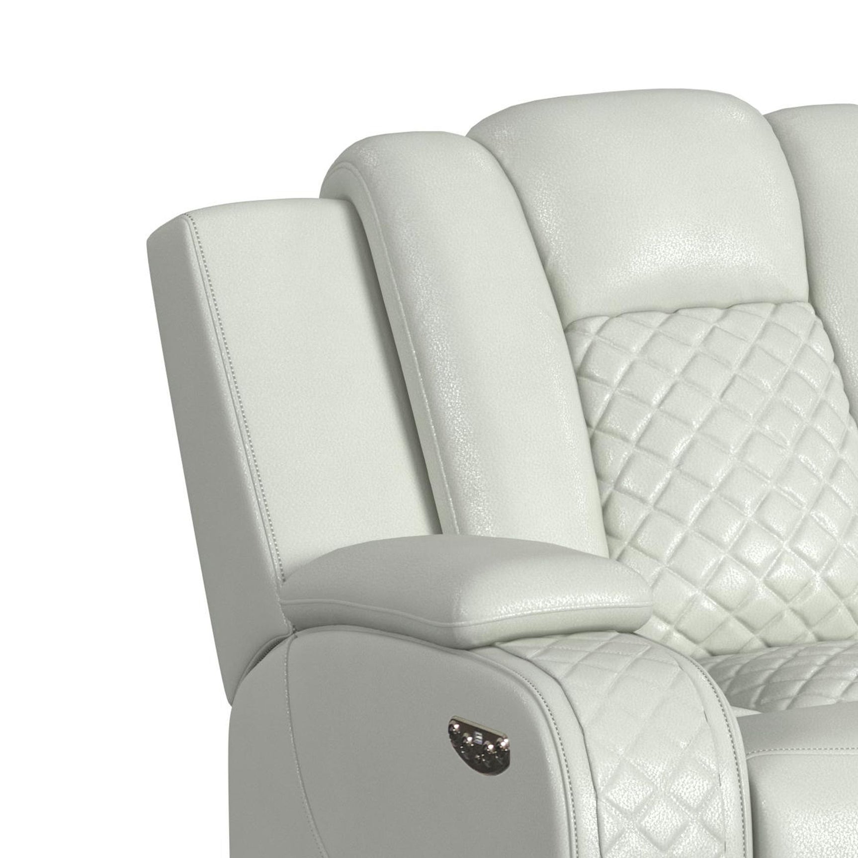 Carlo Power Motion Loveseat with Power Headrest, Console and LED in Pebble Oyster
