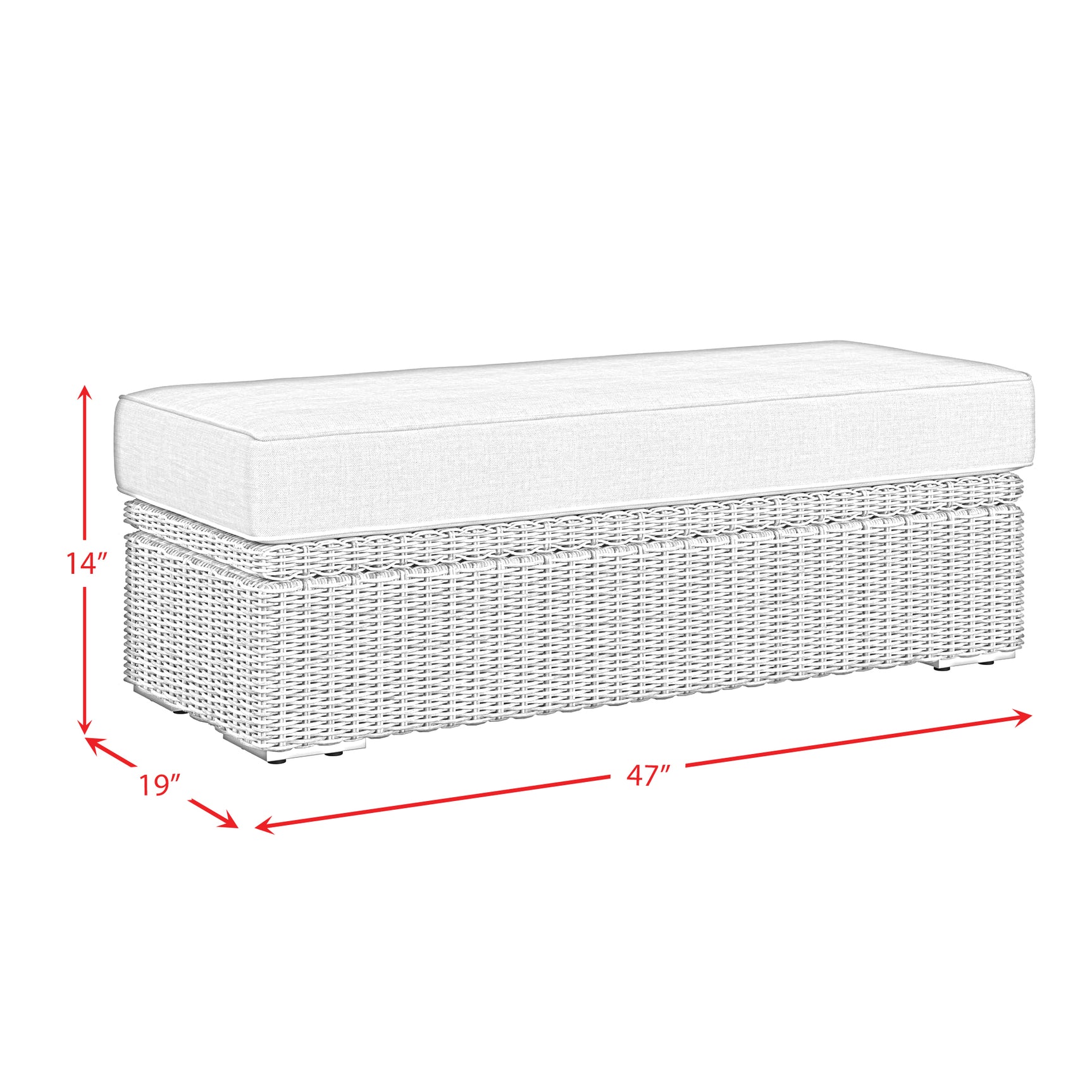 Carmona Ottoman - Natural and Olefin Beige - Tampa Furniture Outlet