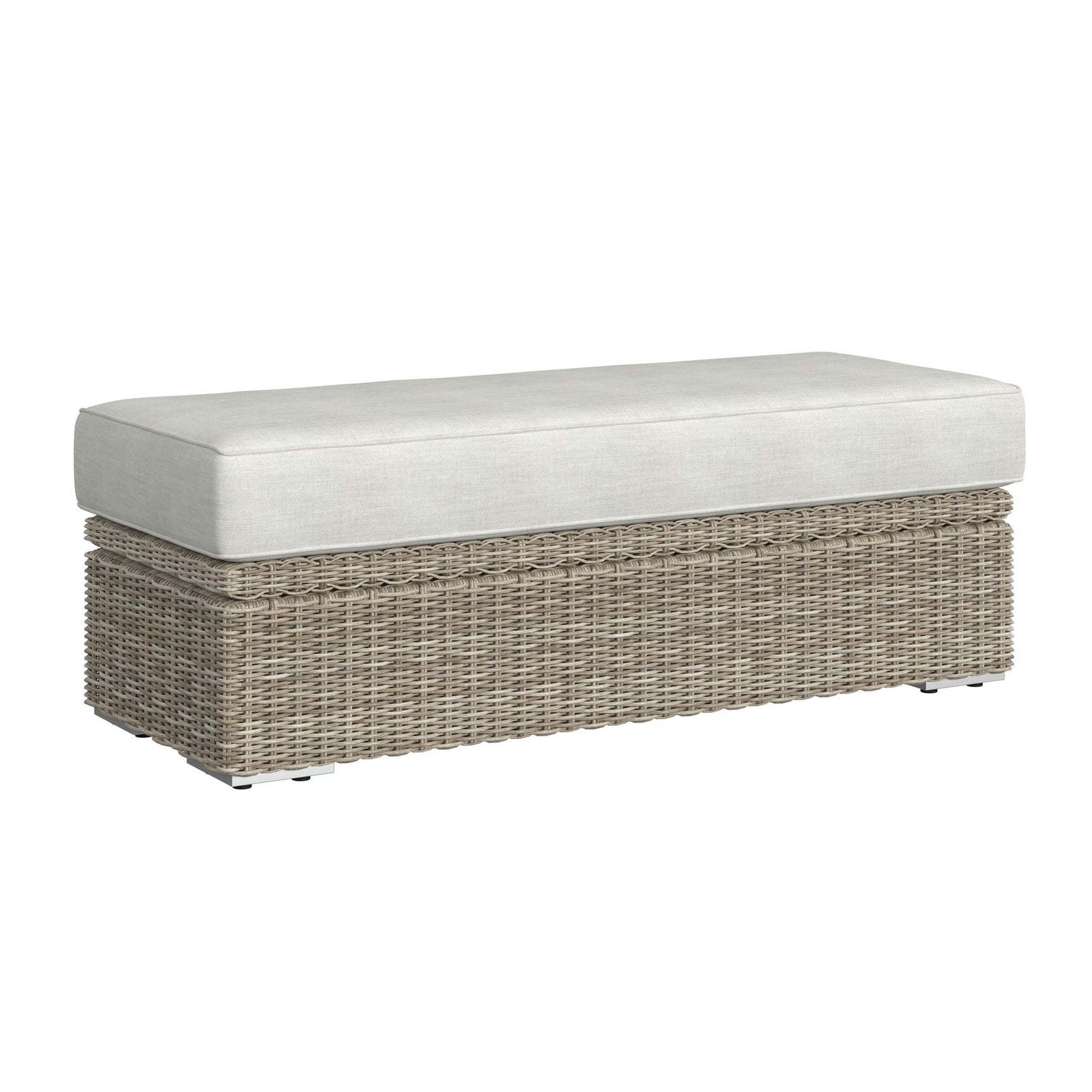 Carmona Ottoman - Natural and Olefin Beige - Tampa Furniture Outlet