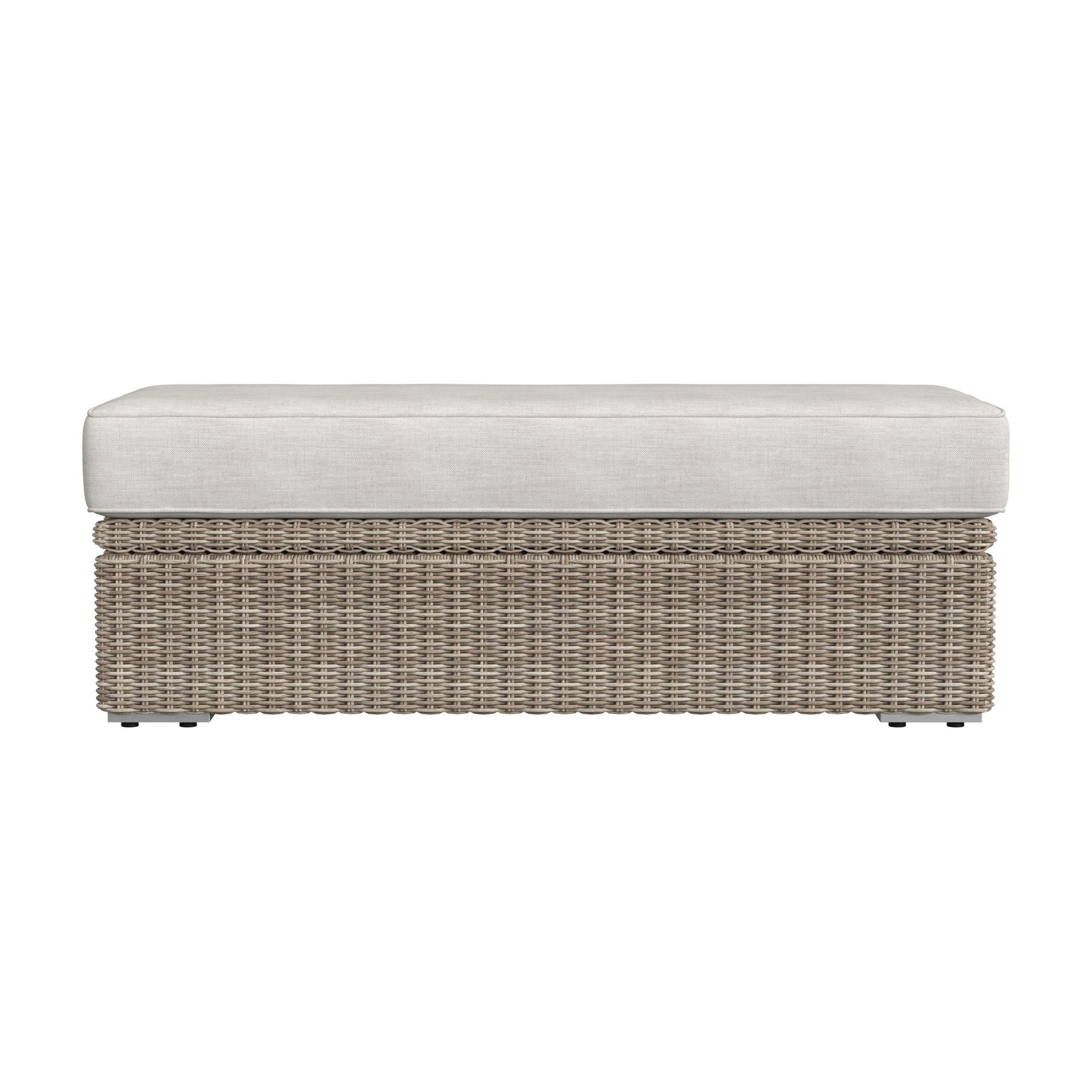 Carmona Ottoman - Natural and Olefin Beige - Tampa Furniture Outlet