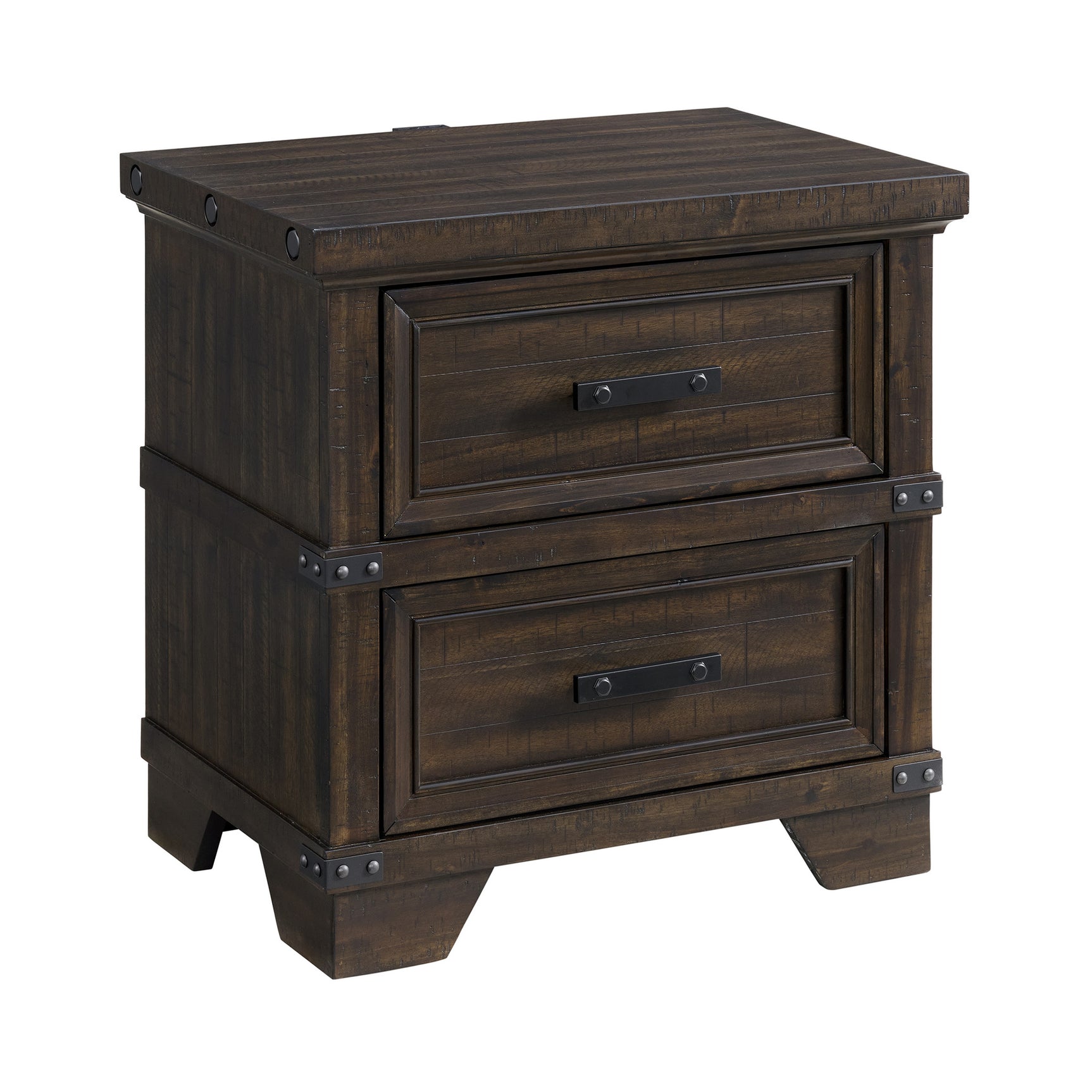 Colorado City 2-Drawer Nightstand with USB in Charcoal