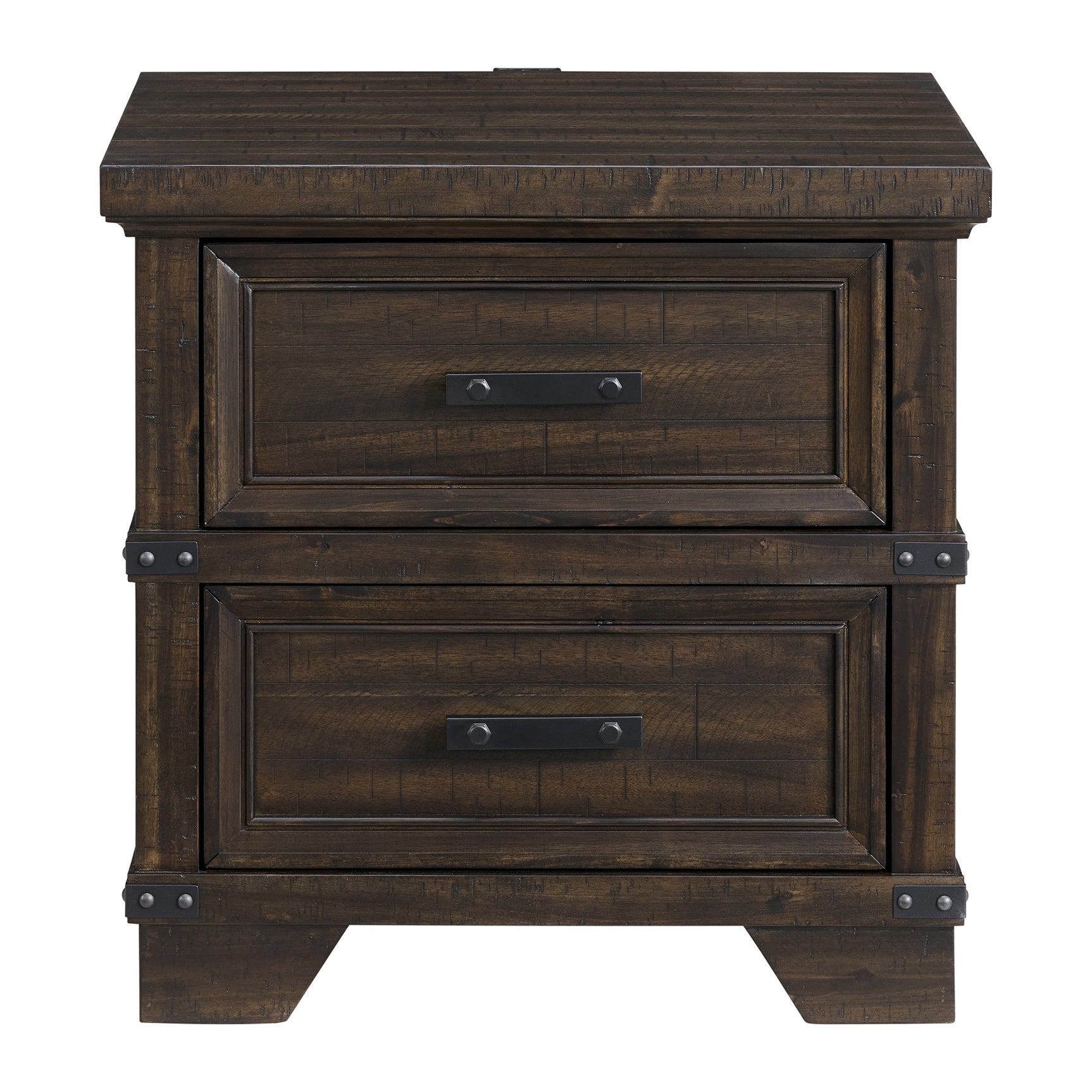 Colorado City 2-Drawer Nightstand with USB in Charcoal - Tampa Furniture Outlet