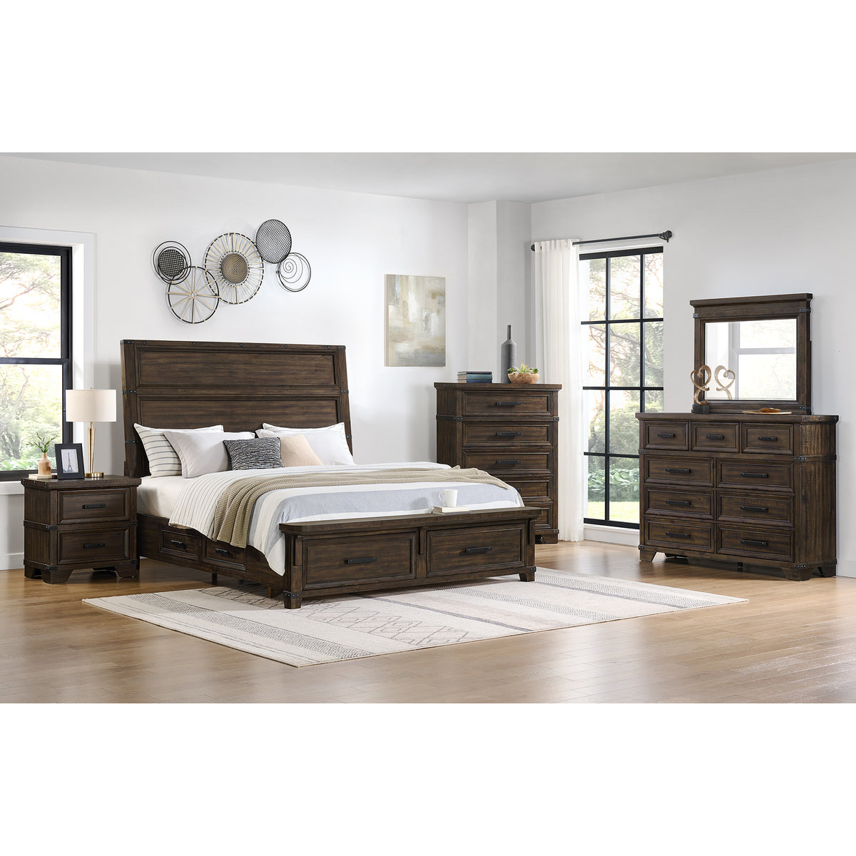 Colorado City Dresser and Mirror Set in Charcoal – SKU B-13010-8-DRMR | Elements