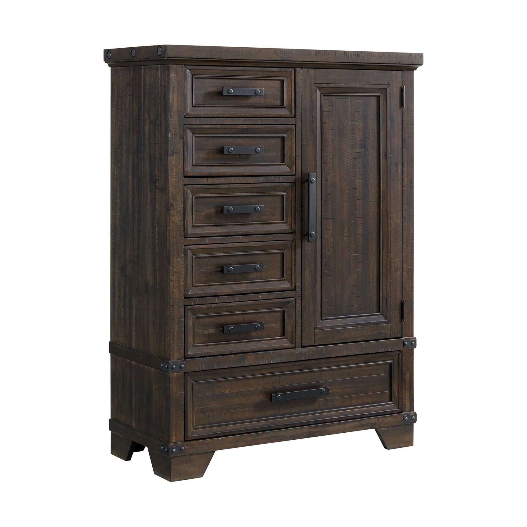 Colorado City 6-Drawer Door Chest in Charcoal - Tampa Furniture Outlet