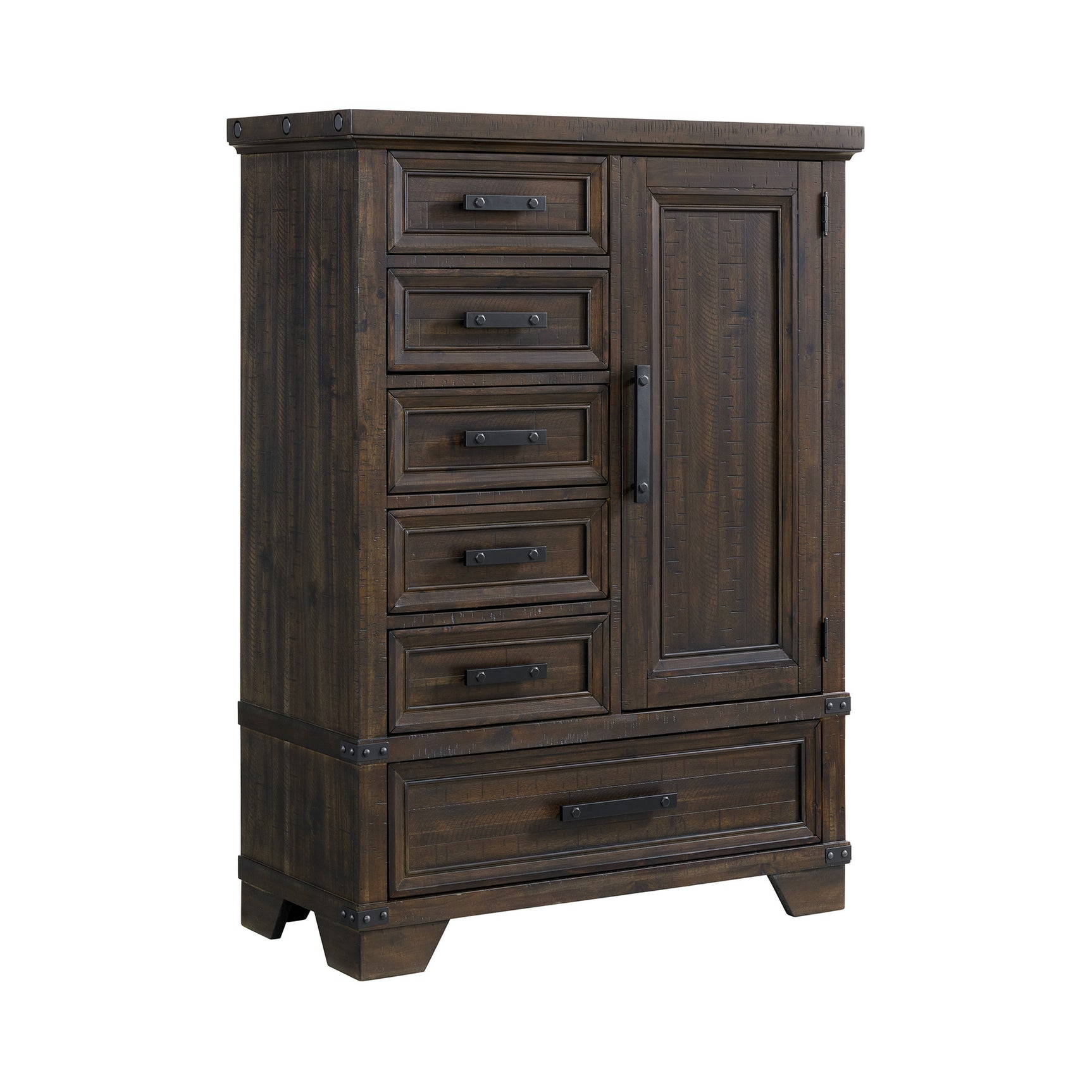 Colorado City 6-Drawer Door Chest in Charcoal